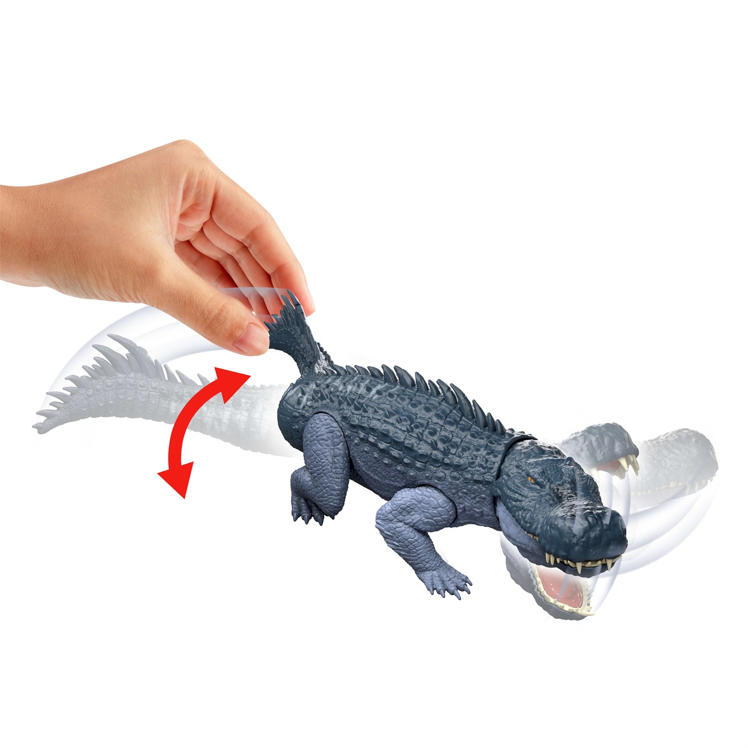Mattel Jurassic World JGB94 Action Figure Purussaurus - Dinosauro Gigante con 2 Attacchi Furiosi