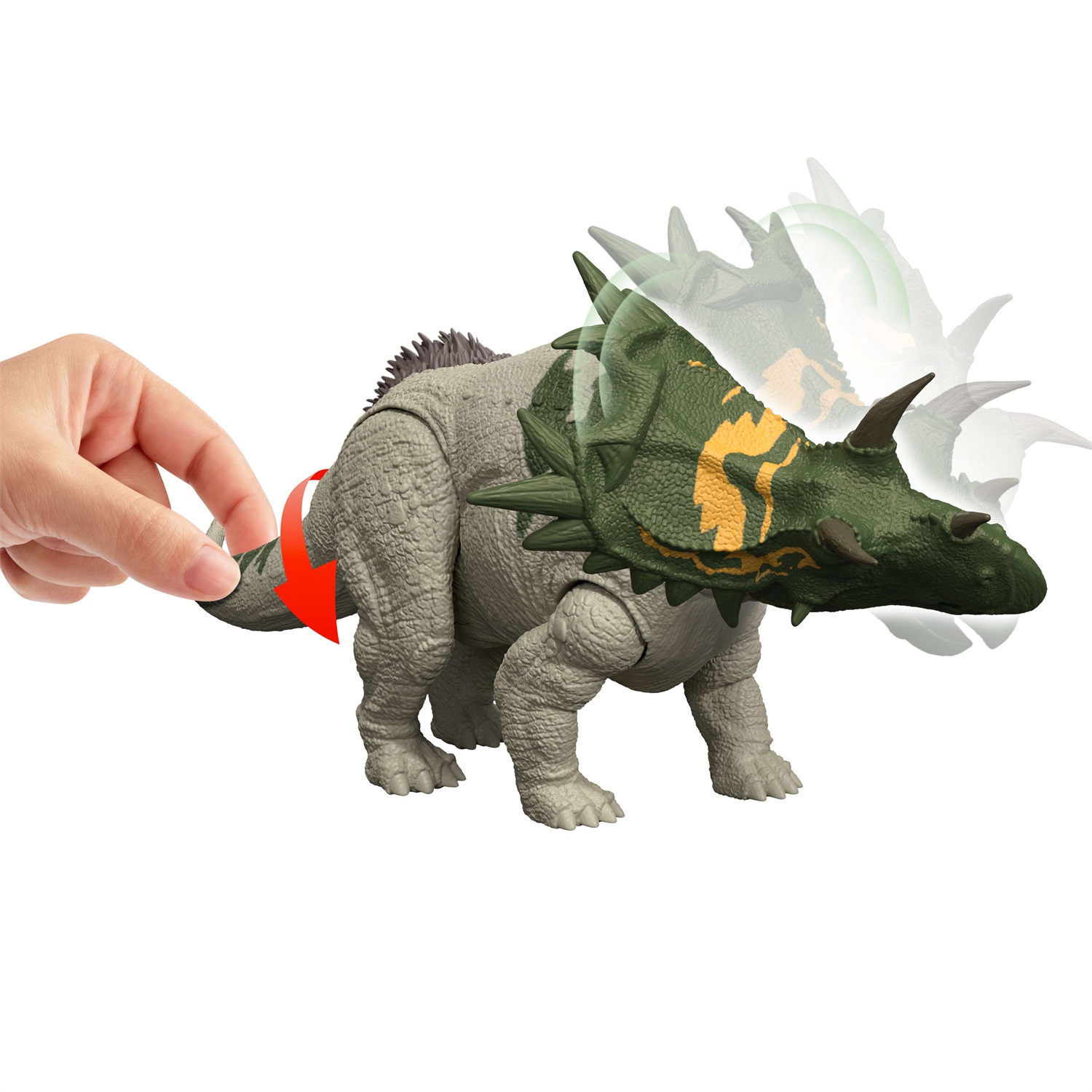 Mattel Spiclypeus Ruggito Selvaggio - Action Figure Snodata con Movimento della Testa e Suoni, Gioco Digitale