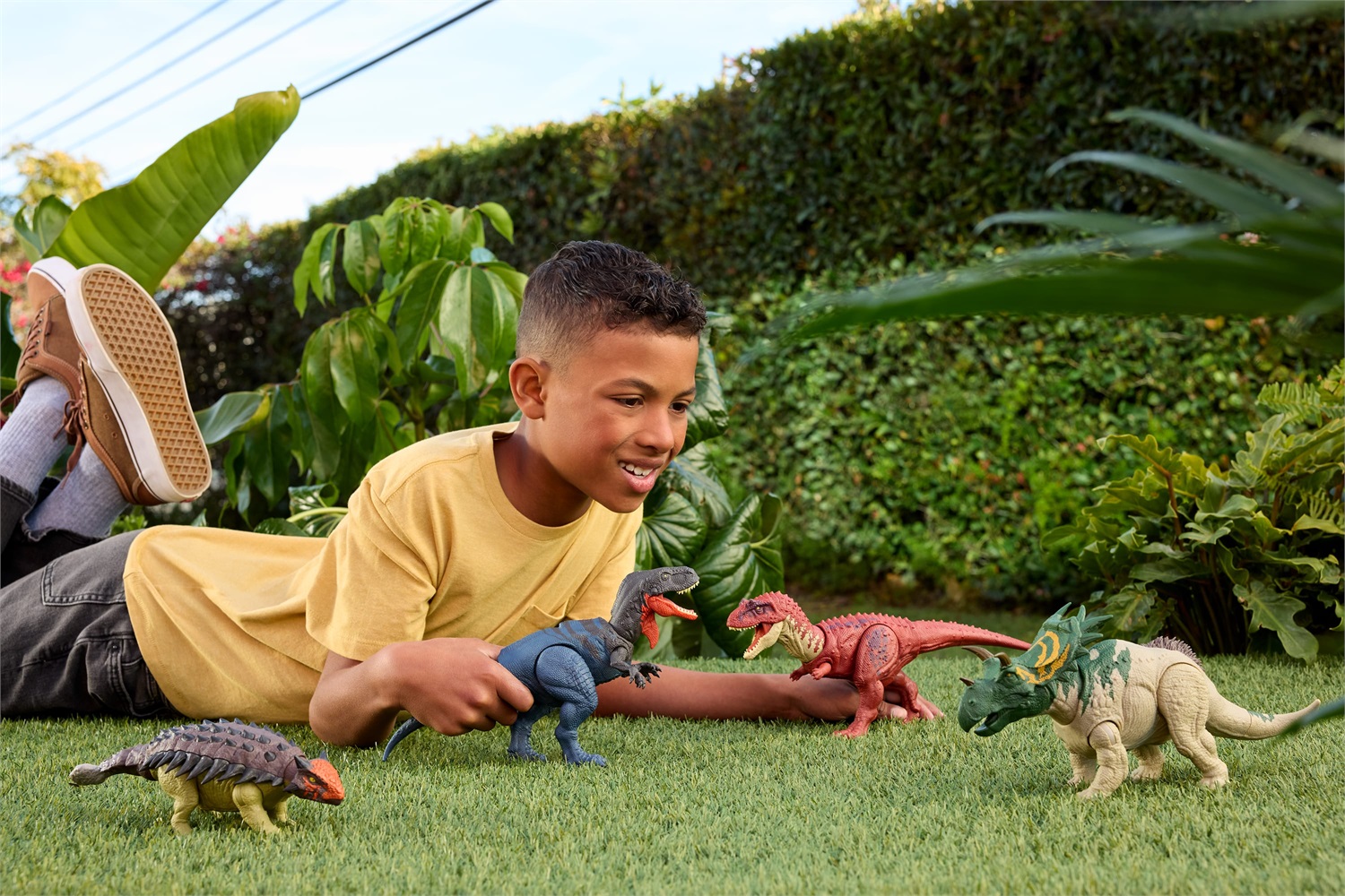 Mattel Anchilosauro Ruggito Selvaggio - Action Figure Snodata con Attacco Multiplo e Suoni