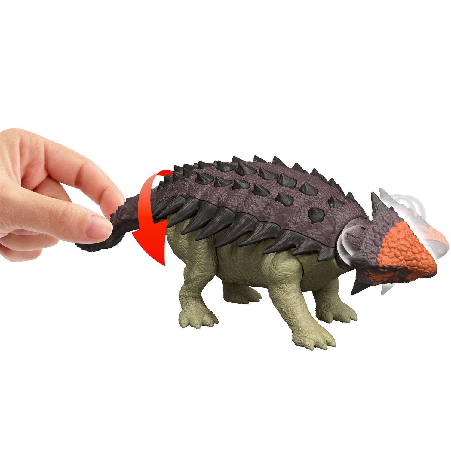Mattel Anchilosauro Ruggito Selvaggio - Action Figure Snodata con Attacco Multiplo e Suoni