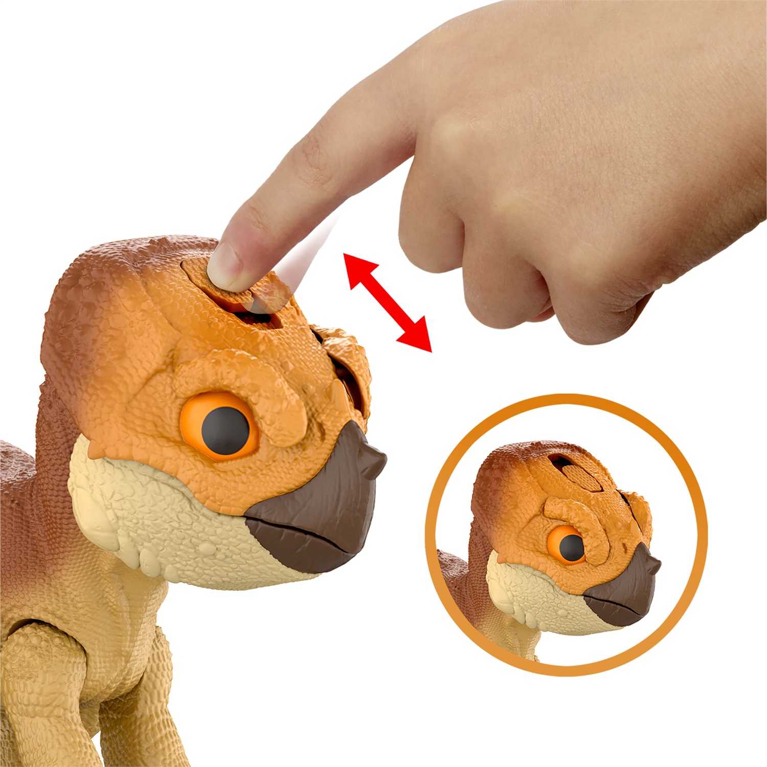 Mattel Jurassic World La Rinascita Primal Protector Aquilops Dolores - Action Figure Elettronica Interattiva con Suoni e Azione d'Attacco