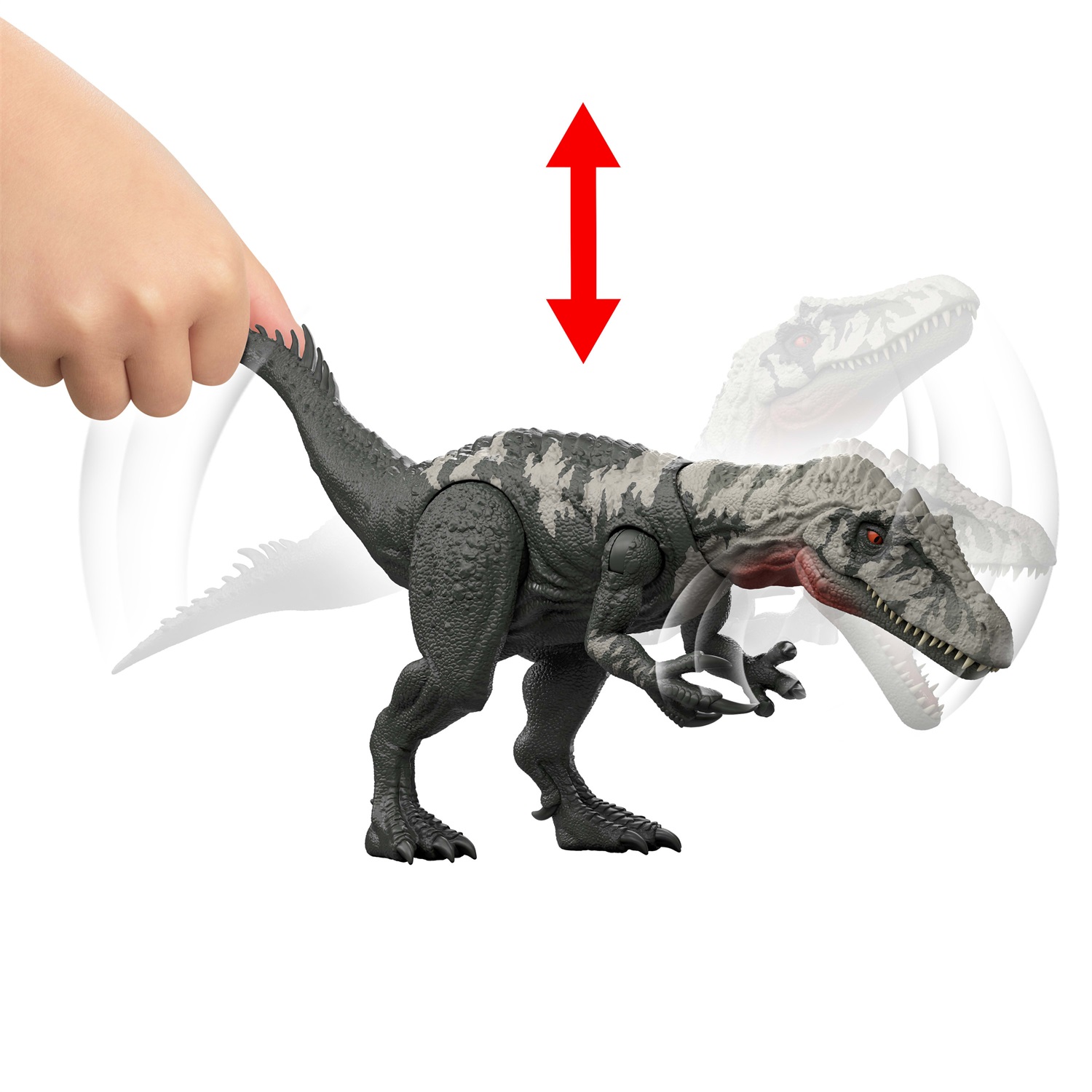 Mattel Jurassic World La Rinascita Chilantaisaurus - Action Figure Giocattolo di Grandi Dimensioni con 2 Attacchi Furiosi e Gioco Digitale
