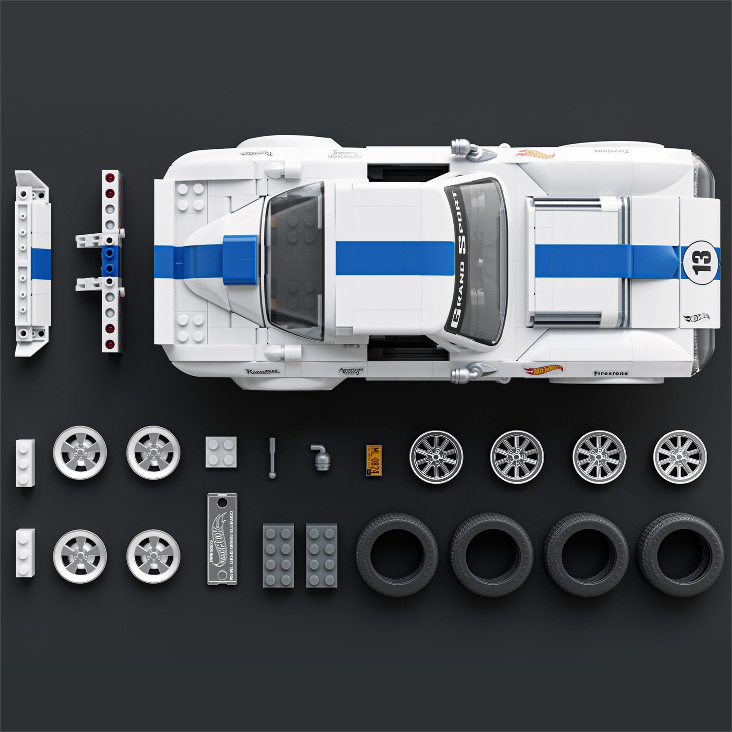 Mattel Corvette Grand Sport - Gioco di Costruzione Hot Wheels, 918 Pezzi, Dettagli Realistici e Adesivi, per Collezionisti e Bambini dai 10 Anni