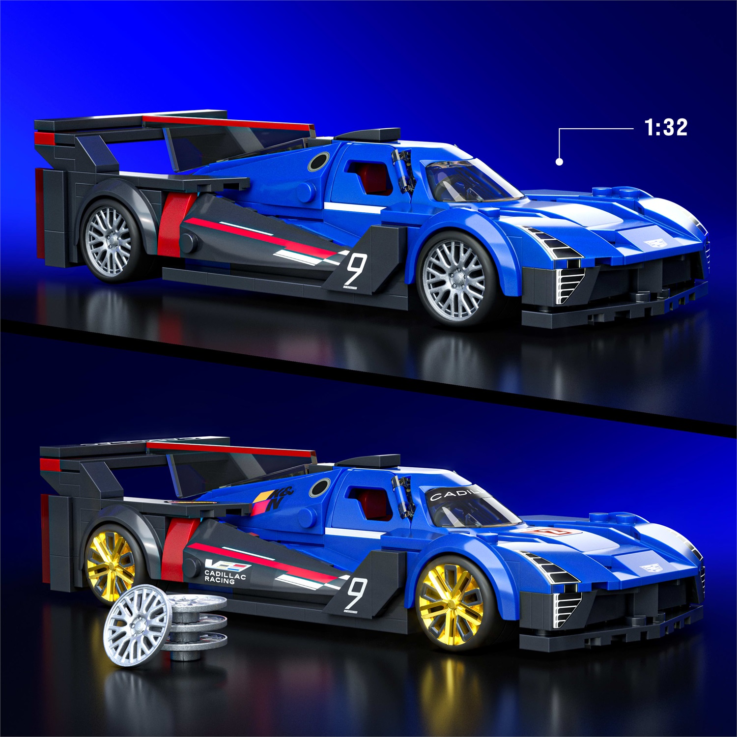 Mattel Cadillac Project GTP Hypercar - Set da costruire Speed con 236 pezzi, dettagli realistici e adesivi, 10 anni, JFR89