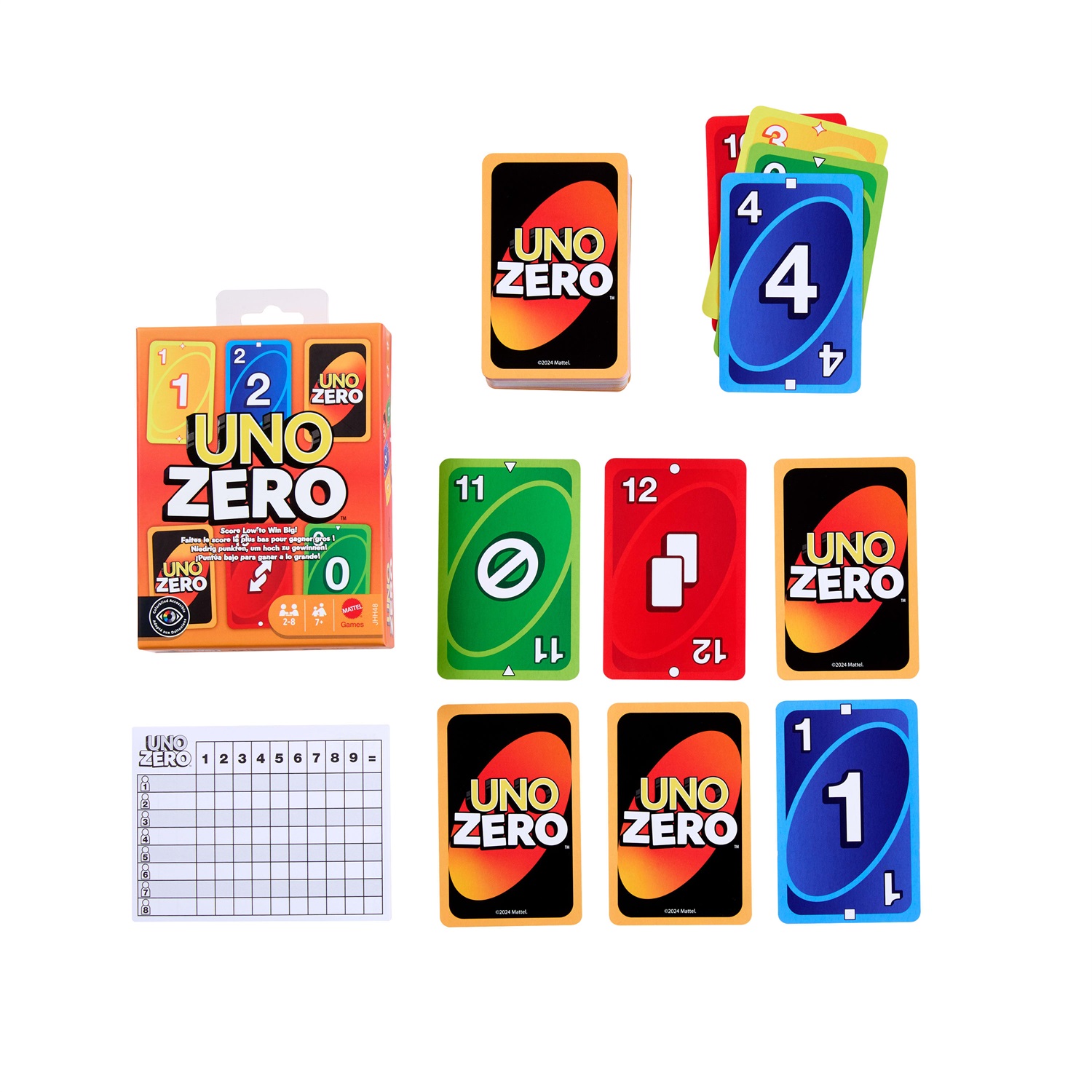 MATTEL UNO Zero - Gioco di Carte Strategico per 2-8 Giocatori, Età 7 , 112 Carte con Simboli Speciali