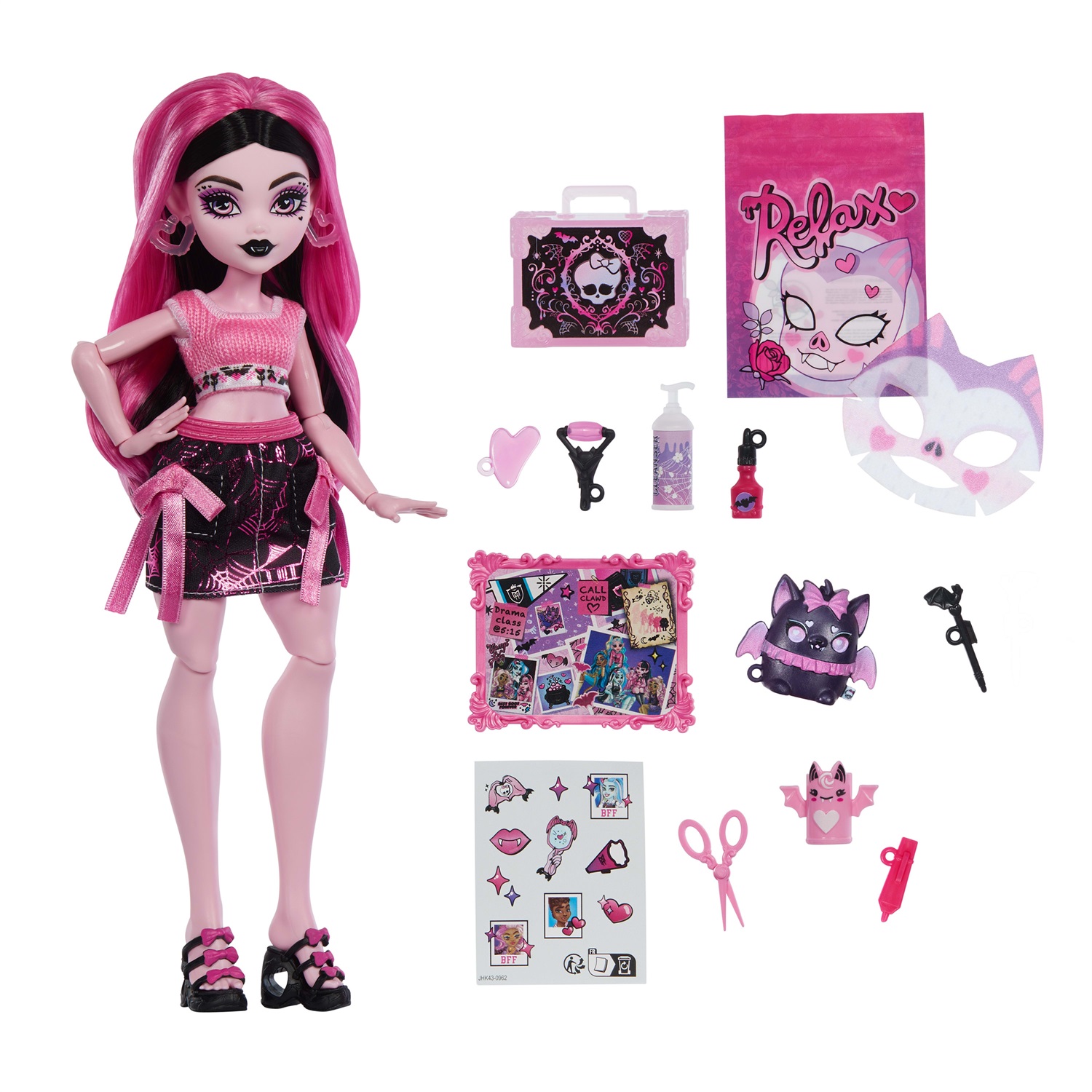 Monster High Draculaura - Set con Bambola e 13 Accessori per la Cura Mostruosa