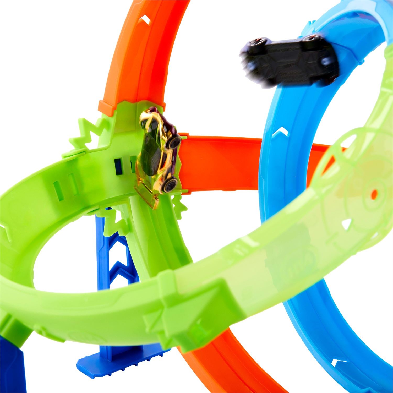 Hot Wheels: Set da pista doppio loop acrobatico con 2 giri della morte e veicolo incluso