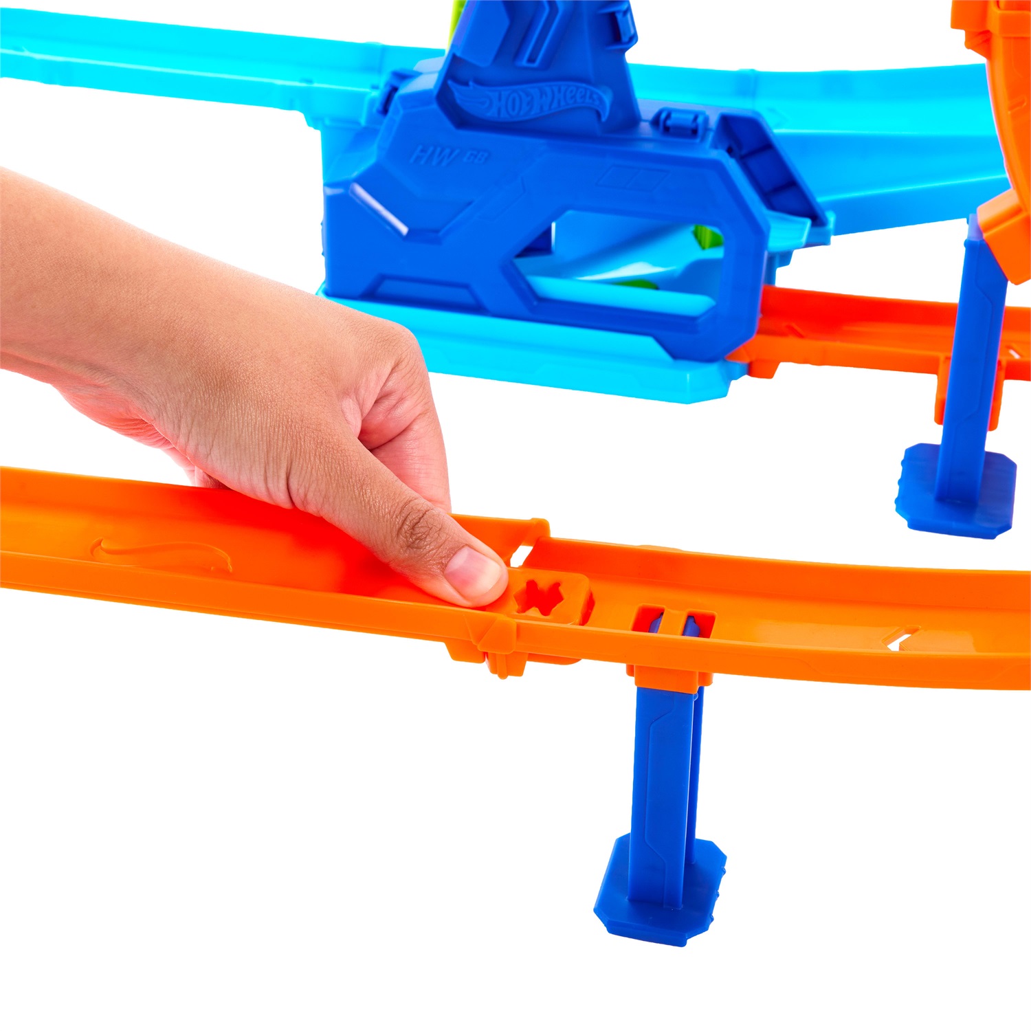 Hot Wheels: Set da pista doppio loop acrobatico con 2 giri della morte e veicolo incluso