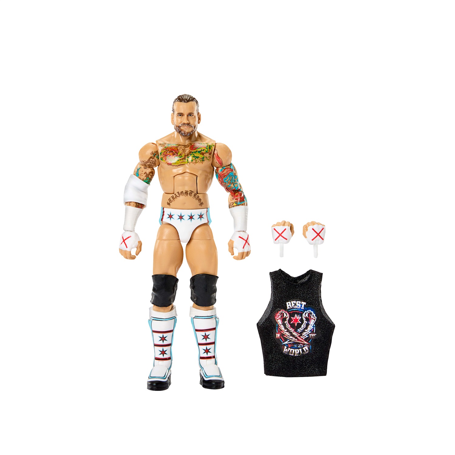 Mattel WWE Elite Collection CM Punk - Action Figure Collezionabile con 25 Punti di Articolazione e Mani Intercambiabili, 8 Anni, JHT46