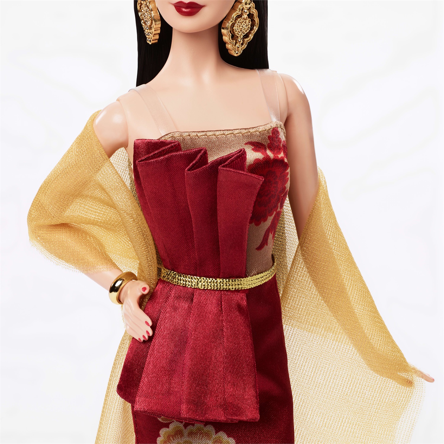 Barbie Signature - Bambola da Collezione Capodanno Lunare 2026 con Abito Rosso e Peonie Dorate