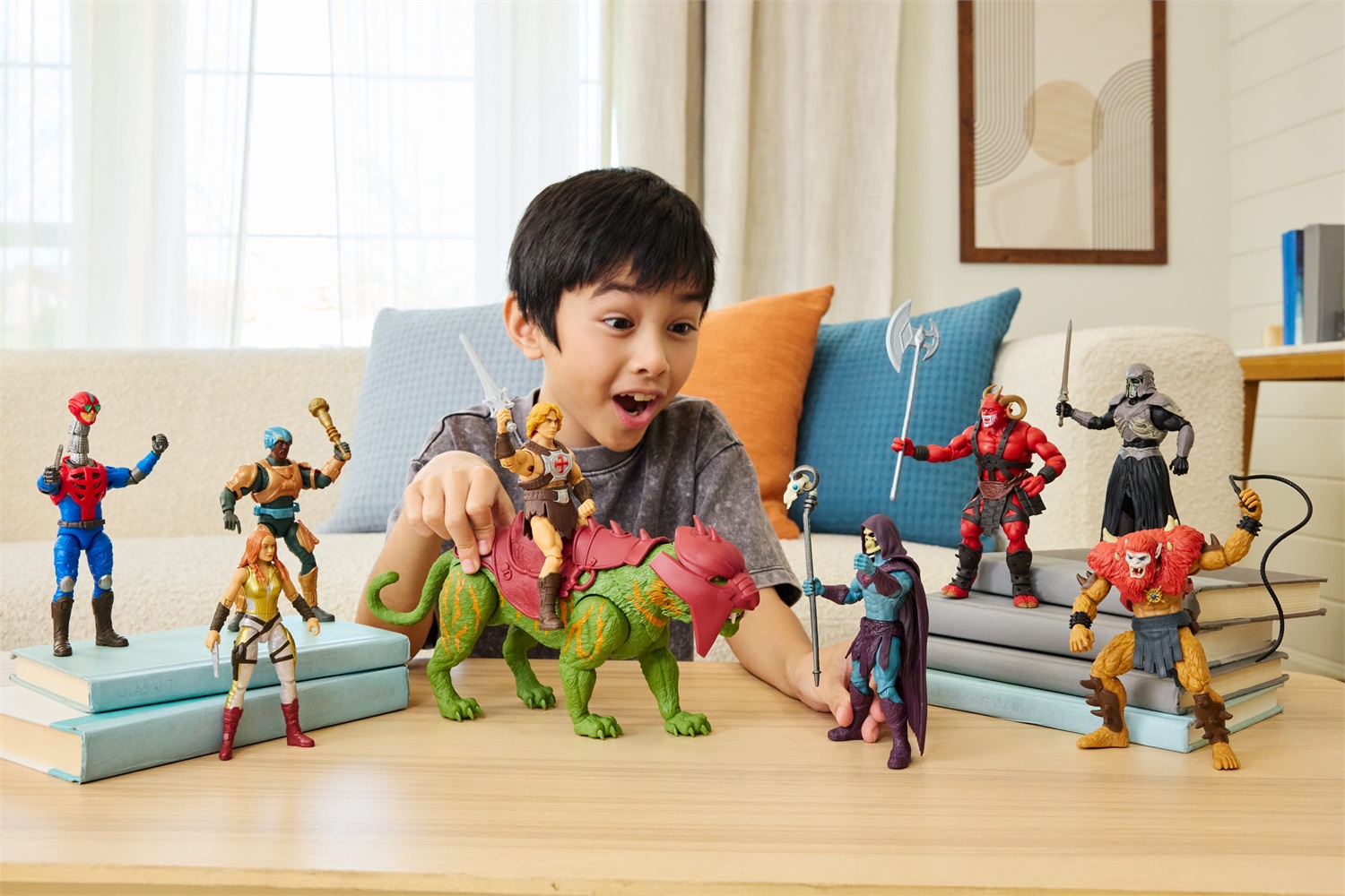 Masters of the Universe - Gatto da Battaglia, action figure con Chomp e 5 ruggiti, tigre con armatura, per bambini dai 6 anni