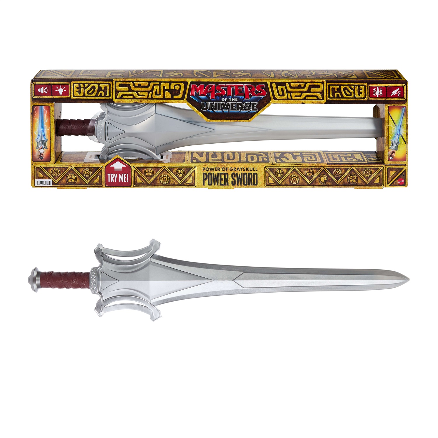 MATTEL ITALY SRL Spada del Potere di Greyskull - Iconico accessorio He-Man con effetti sonori, design realistico e perfetto per roleplay