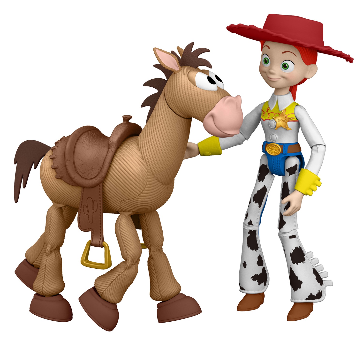 Mattel Toy Story 5 - Set di 2 Action Figures Jessie e Bullseye (18cm) con Cappello Rimovibile, Design Fedele al Film, Età 3