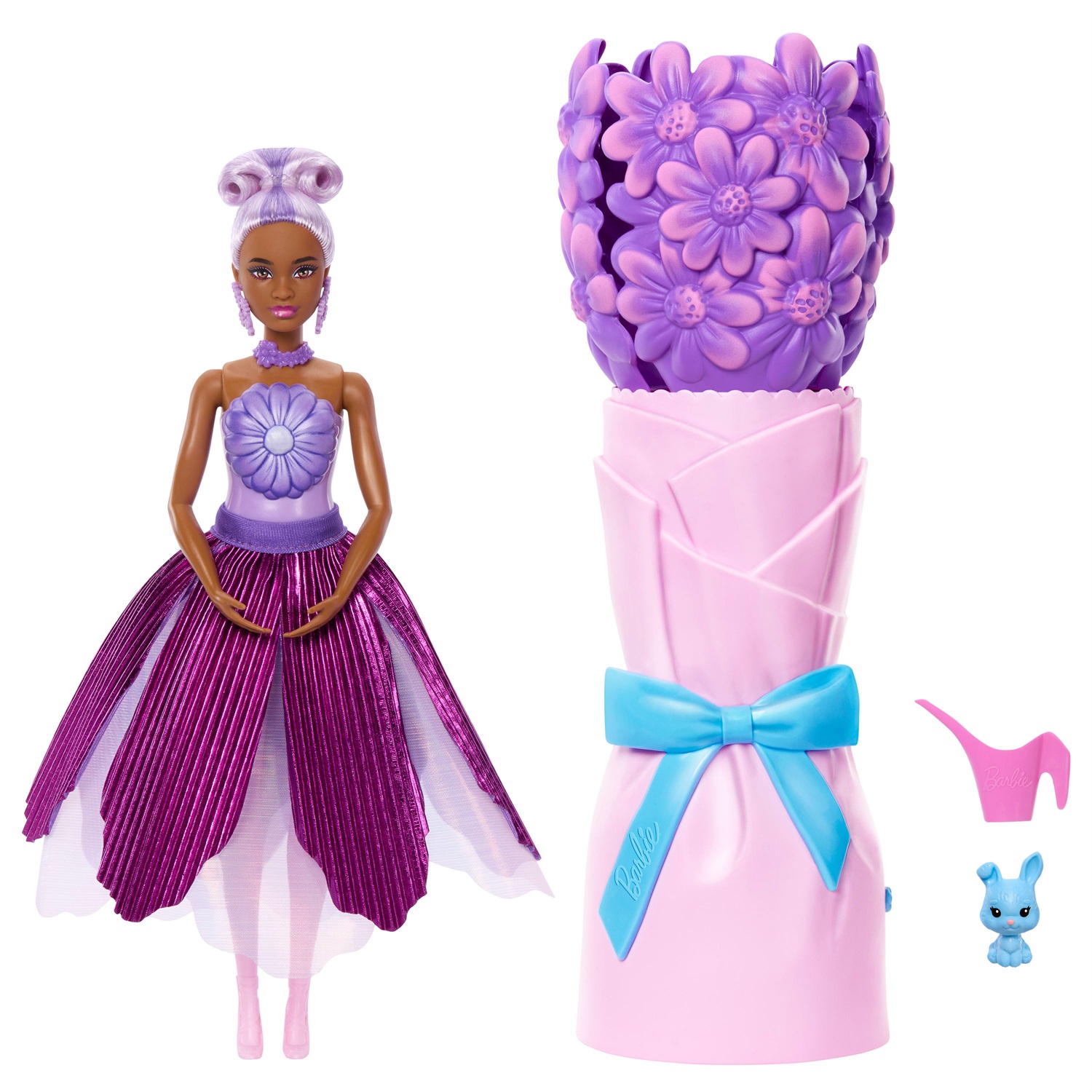 Barbie Flower Reveal - Bambola Profumata con Abito Floreale e Bouquet a Sorpresa, Accessori Inclusi, 3 Anni