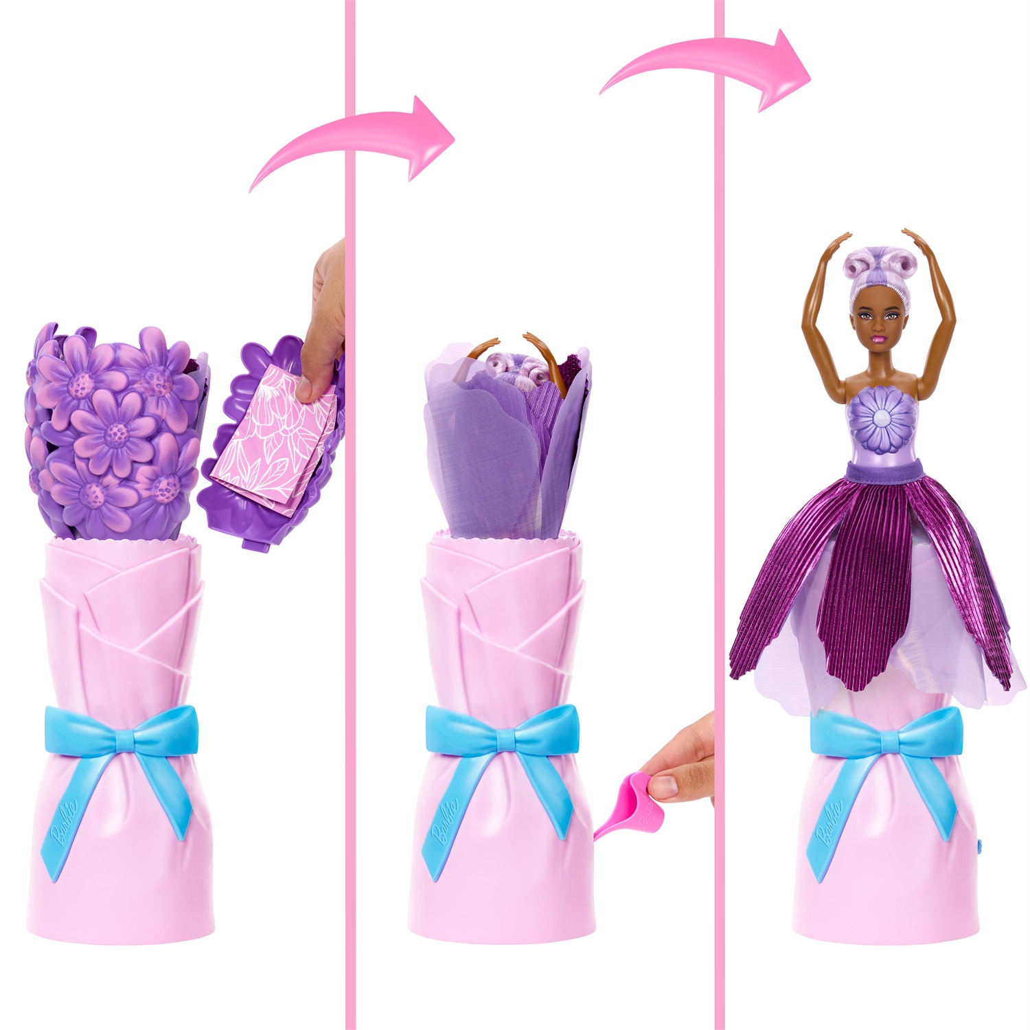 Barbie Flower Reveal - Bambola Profumata con Abito Floreale e Bouquet a Sorpresa, Accessori Inclusi, 3 Anni