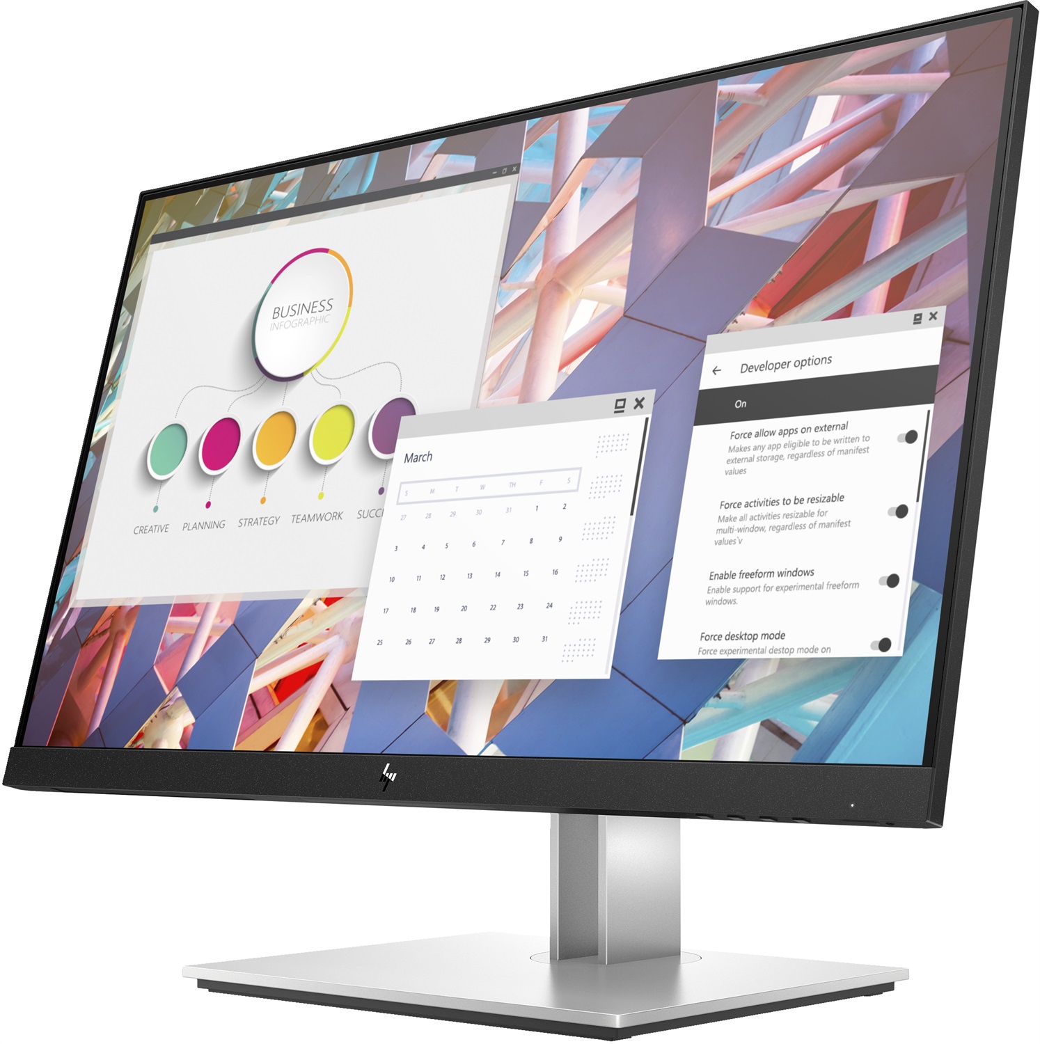 HP E24 G4 Monitor FHD 60,5 cm (23,8') IPS 1920 x 1080 Pixel 5ms Antiriflesso HDMI VGA DisplayPort Nero/Argento