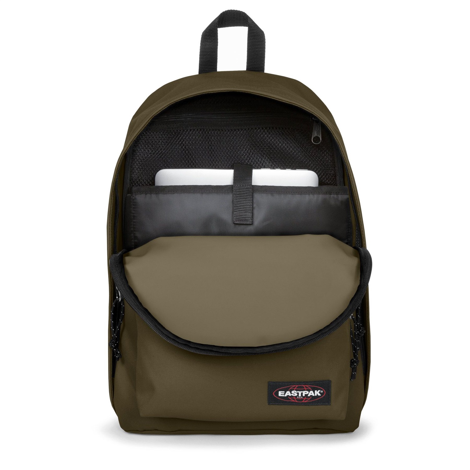 Eastpak OUT OF OFFICE Zaino 27 L - Army Olive (Verde) in Nylon con Scomparto Principale, Tasca Frontale, Schienale Imbottito e Spallacci Regolabili