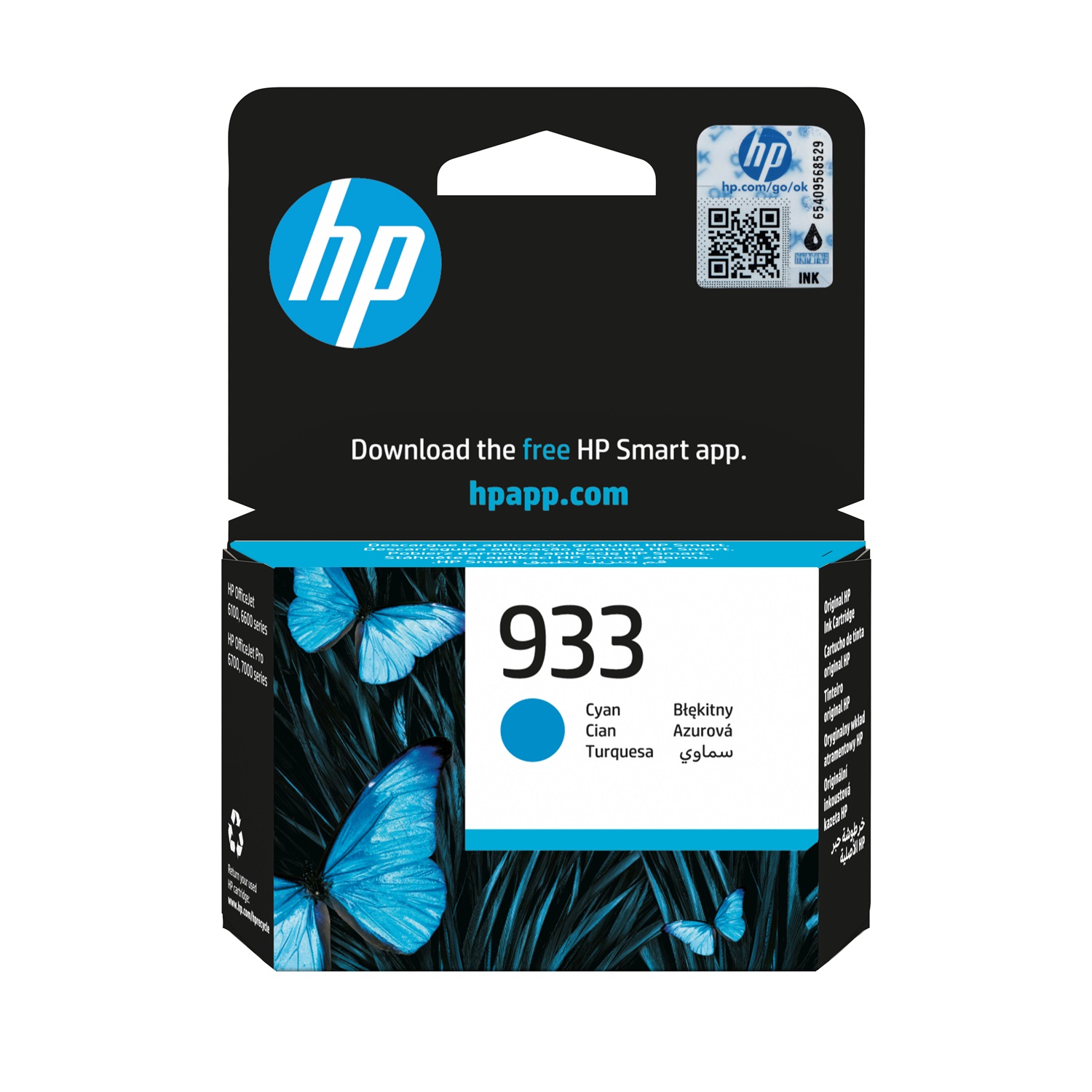 HP Cartuccia di inchiostro originale 933 Ciano - 330 pagine, Inchiostro a base di pigmento, 4 ml