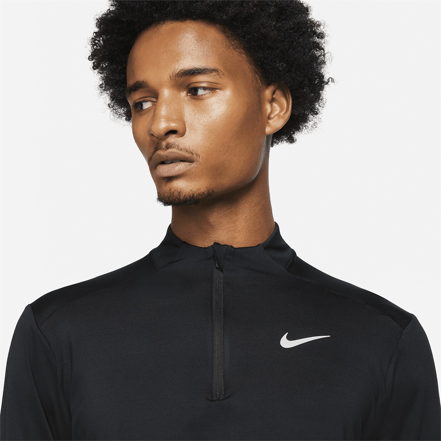Nike Maglia Lunga Dri-Fit Element Reflective Nero Unisex-Adulto con Zip a 1/2 - Taglie L e XL