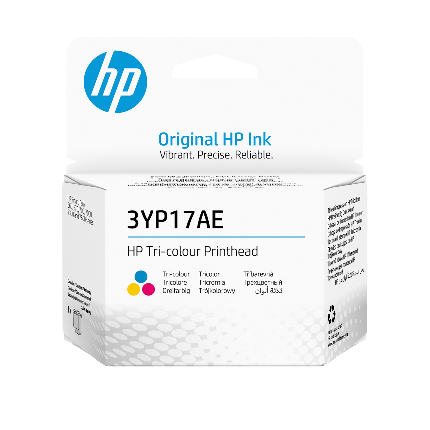 HP Testina di Stampa Originale Tricromia 3YP17AE per Smart Tank 7005, 7305, 7308 - Ciano, Magenta, Giallo