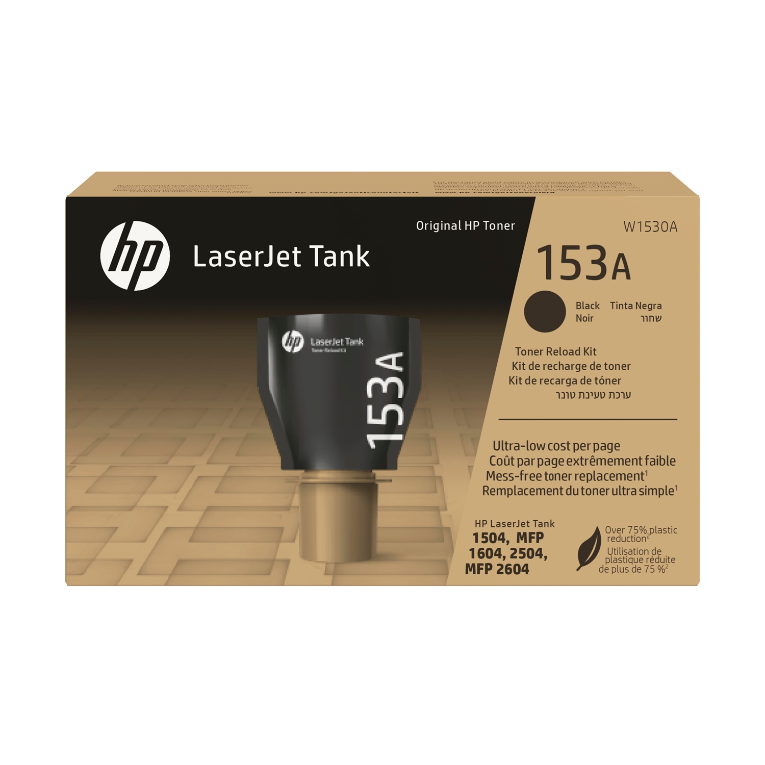 HP Kit di ricarica del toner nero originale LaserJet Tank 153A W1530A - 2500 pagine, Nero, 1 pz