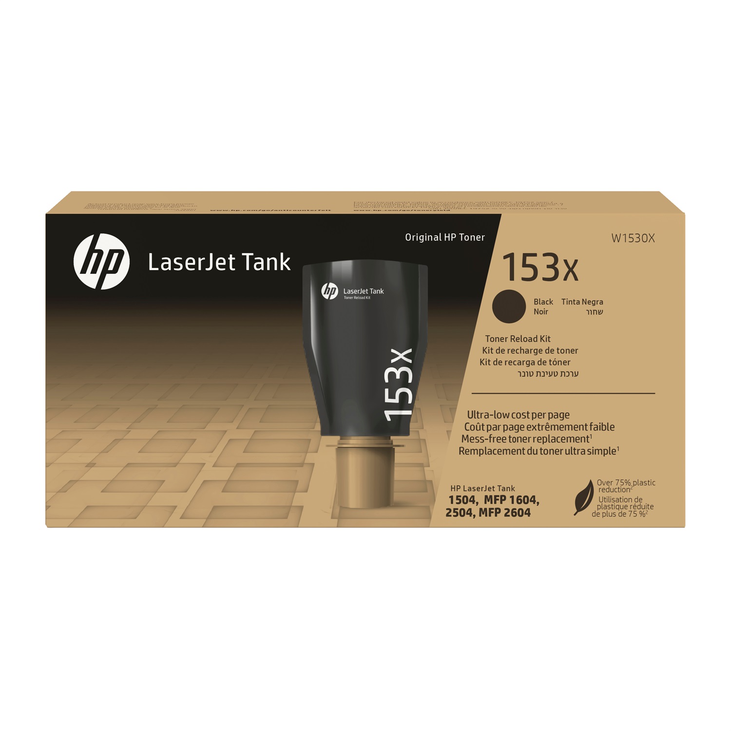 HP Kit Ricarica Toner Nero Originale LaserJet Tank 153X - 5000 Pagine, Compatibile con HP LaserJet Tank 1504w, 2504dw, MFP 1604w, MFP 2604dw