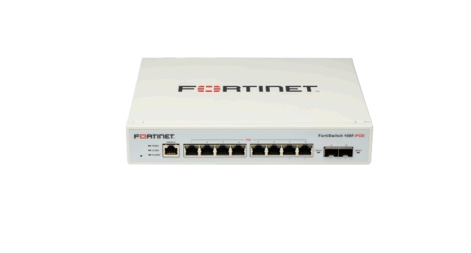 Fortinet FS-108F Switch di Rete Gestito L2 con 8 Porte RJ-45 Gigabit Ethernet e 2 Porte Combo SFP - Fanless - Bianco
