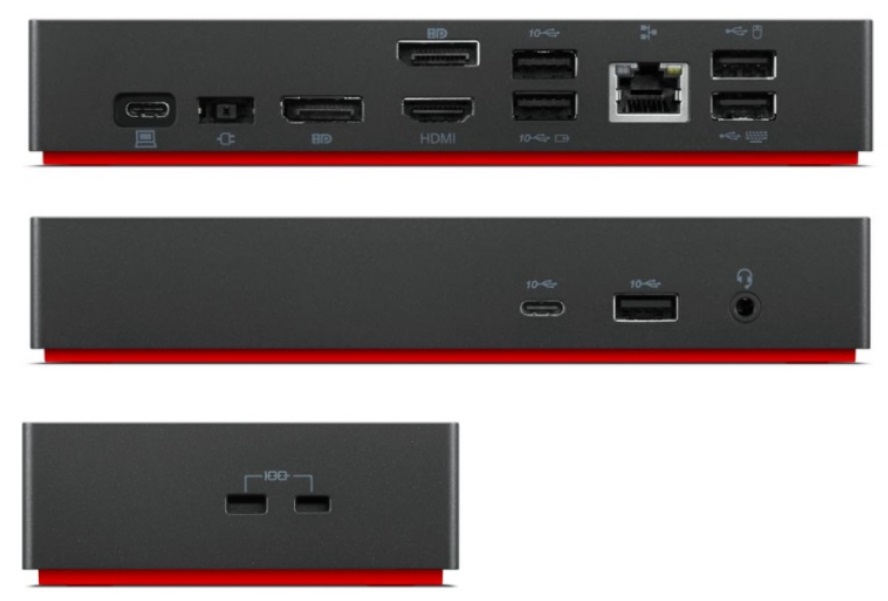 Lenovo ThinkPad Universal USB-C Dock con Alimentatore da 135W, Cablato, USB 3.2 Gen 1, 4K Ultra HD, Nero