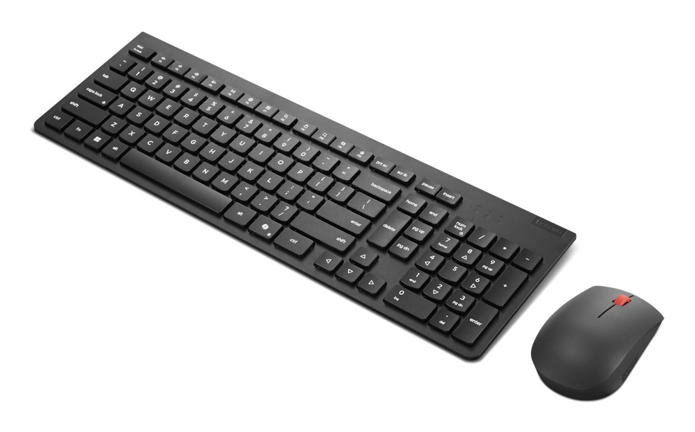 Lenovo Essential Wireless Combo Gen2 - Tastiera e Mouse Wireless Silenziosi, Layout IT, Plastica Riciclata