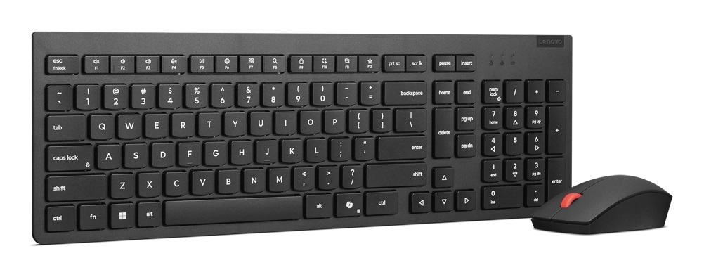 Lenovo Essential Wireless Combo Gen2 - Tastiera e Mouse Wireless Silenziosi, Layout IT, Plastica Riciclata