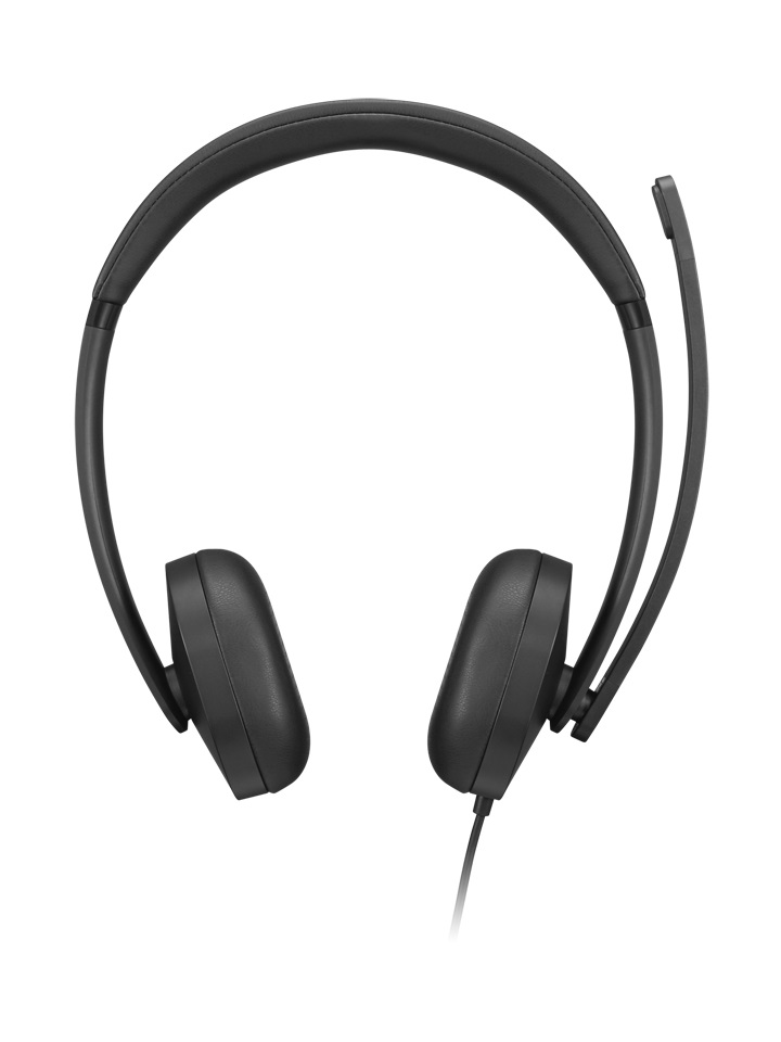 Lenovo VoIP Headset 5000 - Cuffie Cablate Professionali per Ufficio, Certificato Teams, Nero