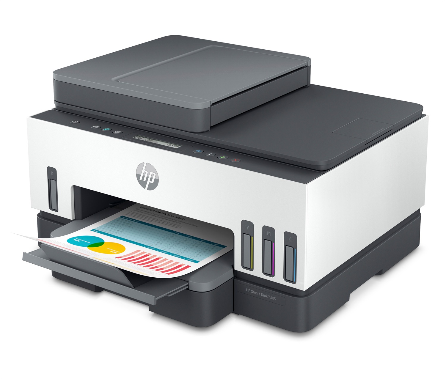 HP Smart Tank 7305 - Stampante Multifunzione A4, Colore, Wi-Fi, Stampa, Scansione, Copia, ADF 35 fogli, Fronte/Retro Automatico, Risoluzione 4800 x 1200 DPI