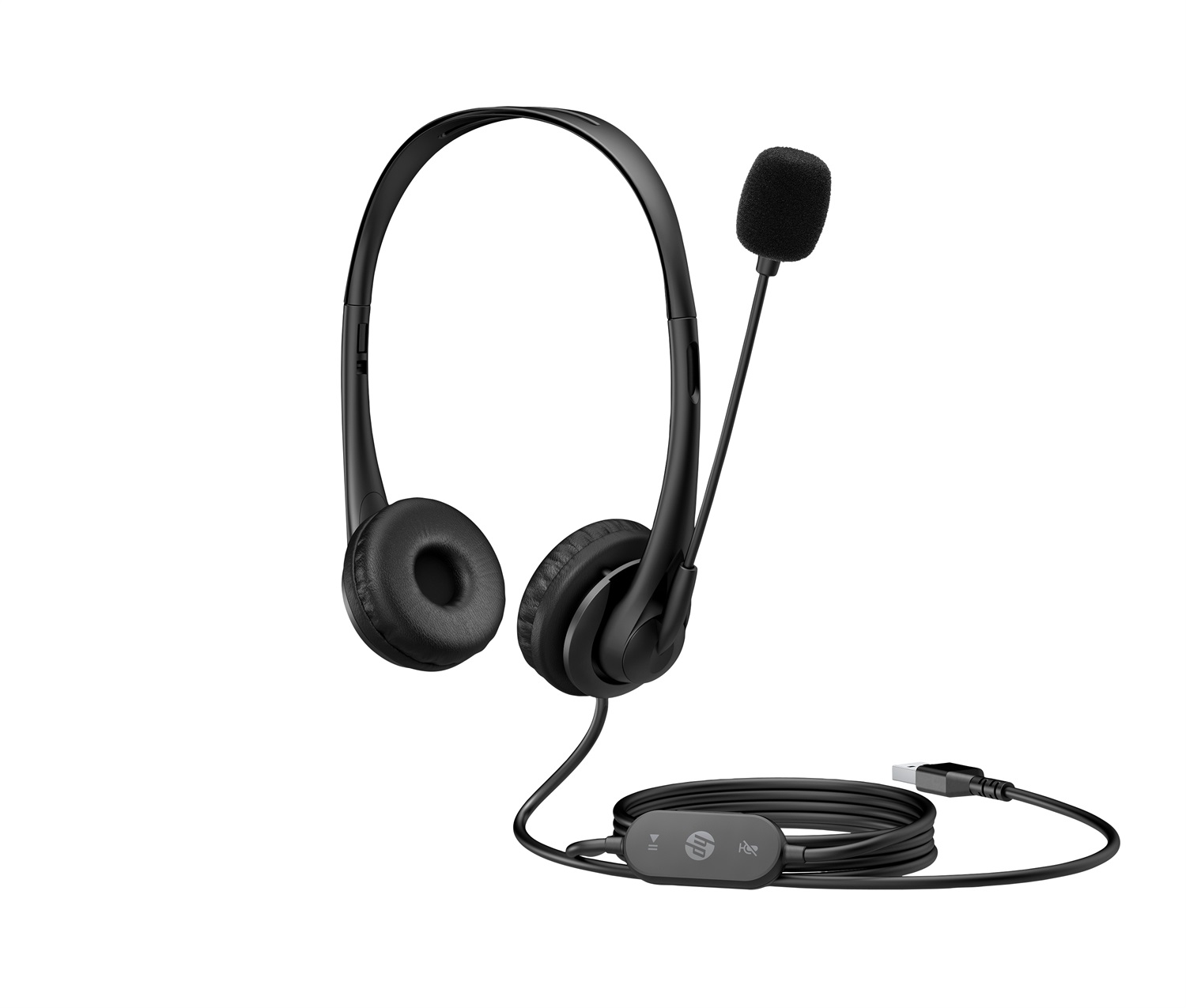 HP Cuffie Stereo USB G2 - Auricolare Cablato Nero con Soppressione del Rumore, Design Confortevole, 90 g