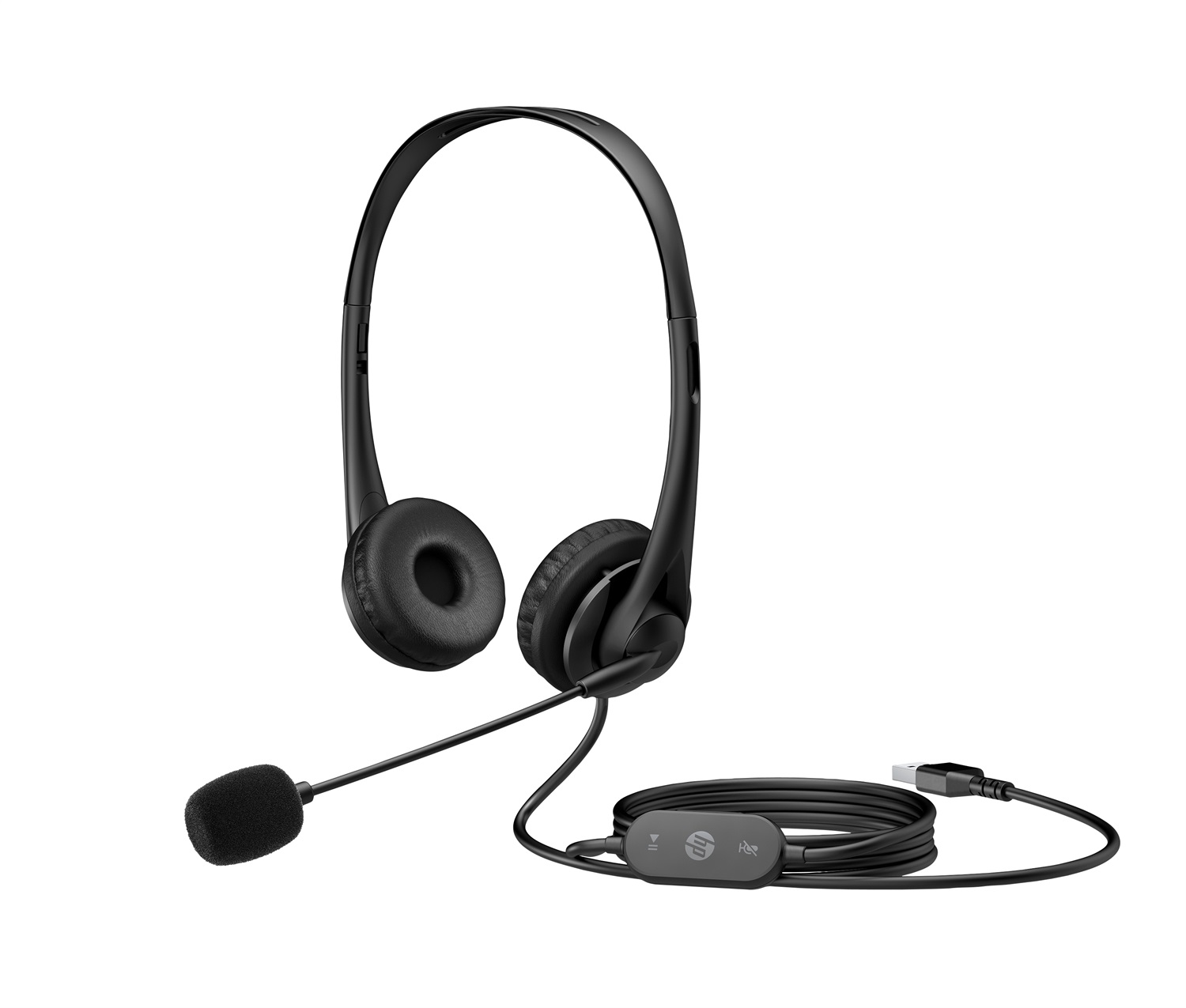HP Cuffie Stereo USB G2 - Auricolare Cablato Nero con Soppressione del Rumore, Design Confortevole, 90 g