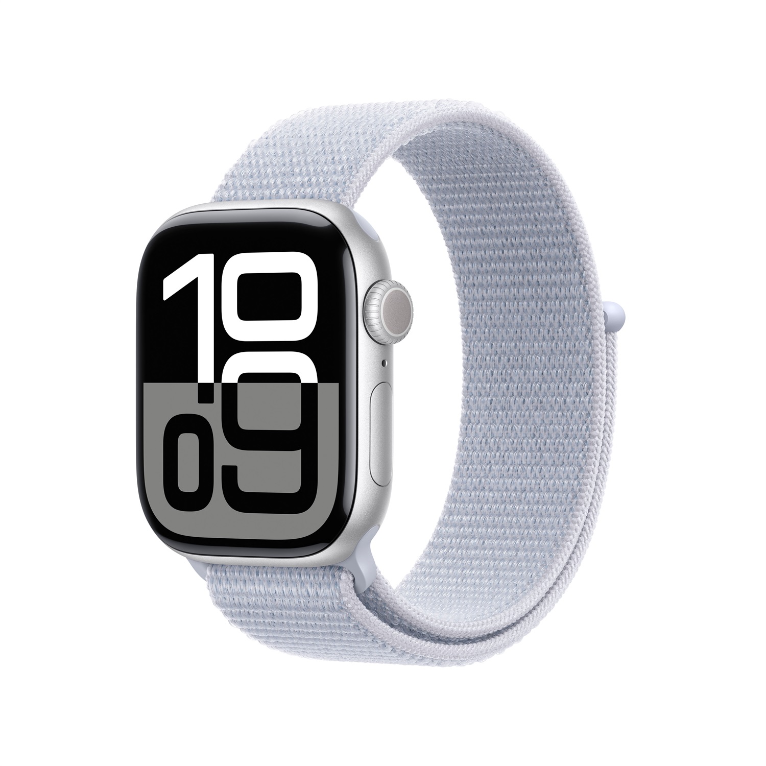 Apple Watch Series 10 GPS Cellular 42mm in Alluminio Argento con Sport Loop Nuvola Azzurra - Display OLED, Fitness Tracker, App ECG