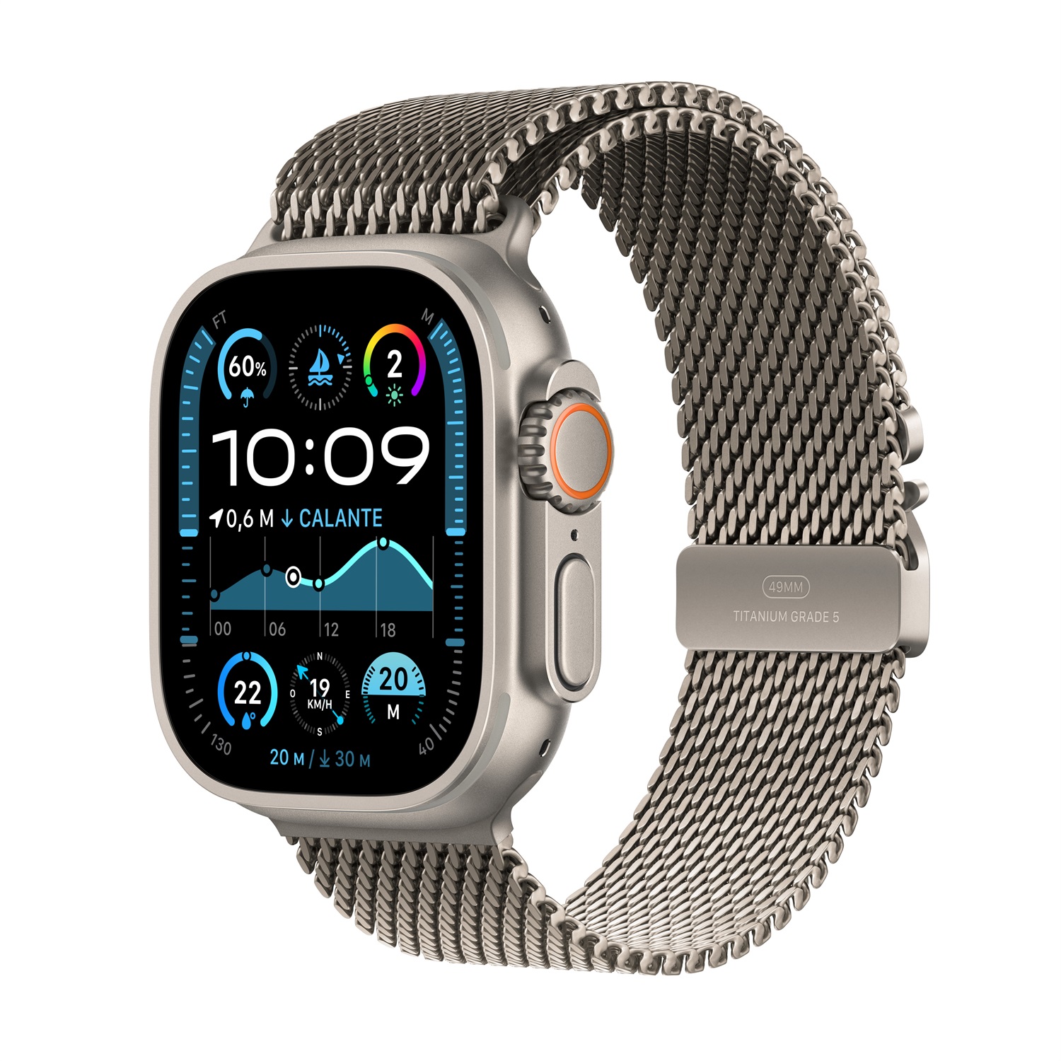 Apple Watch Ultra 2 GPS Cellular 49mm - Cassa in Titanio con Bracciale Milanese in Titanio Naturale