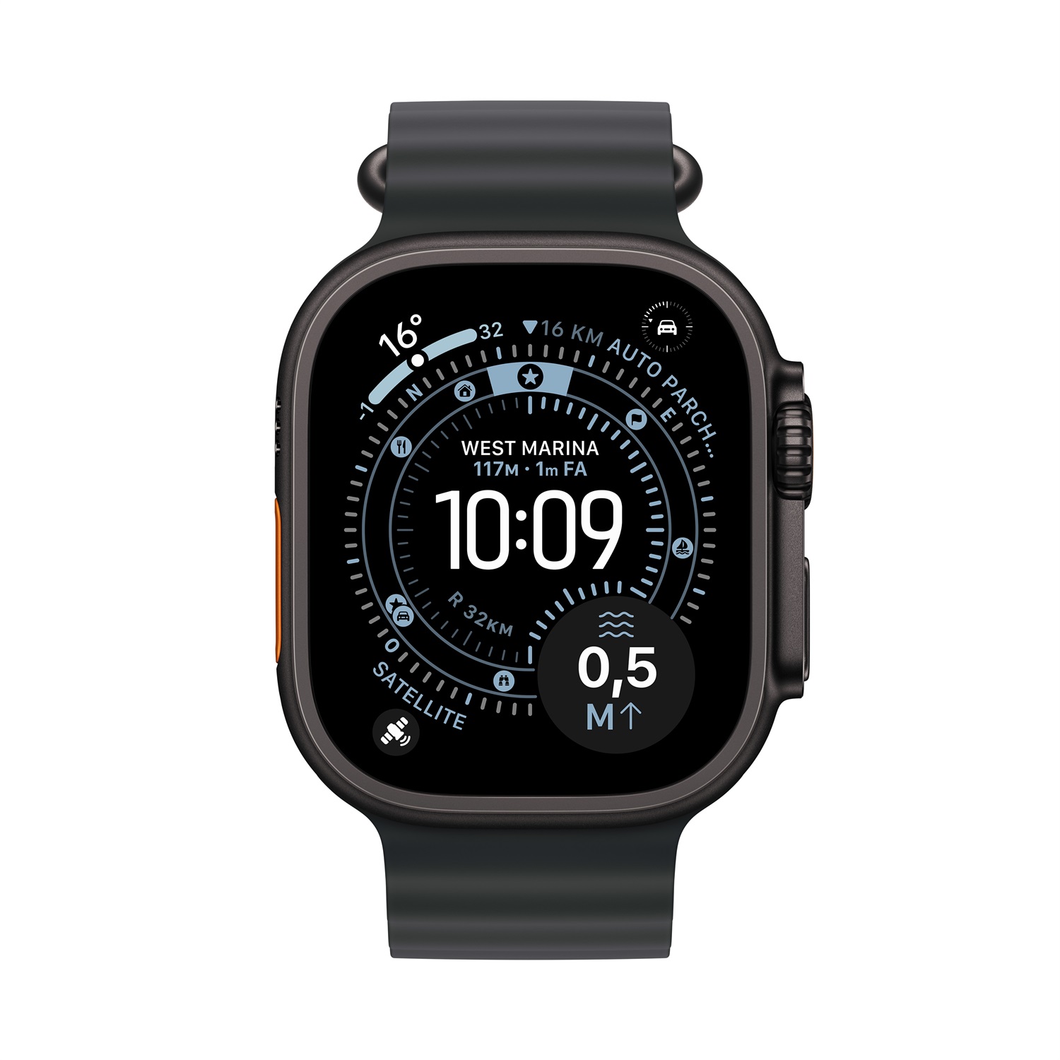 Apple Watch Ultra 3 GPS Cellular 49mm - Cassa in Titanio Nero con Cinturino Ocean Nero, Display Ampio e Luminoso, Resistente all'Acqua fino a 100m