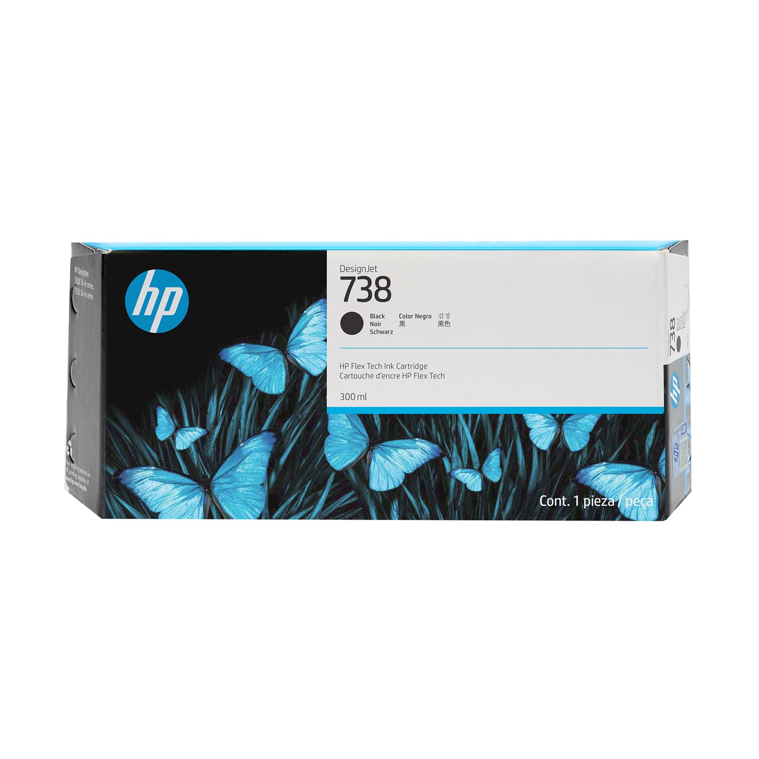 HP 738 Cartuccia d'Inchiostro Nero Originale 300 ml DesignJet - Resa Elevata (XL) - Compatibile con T850 e T950