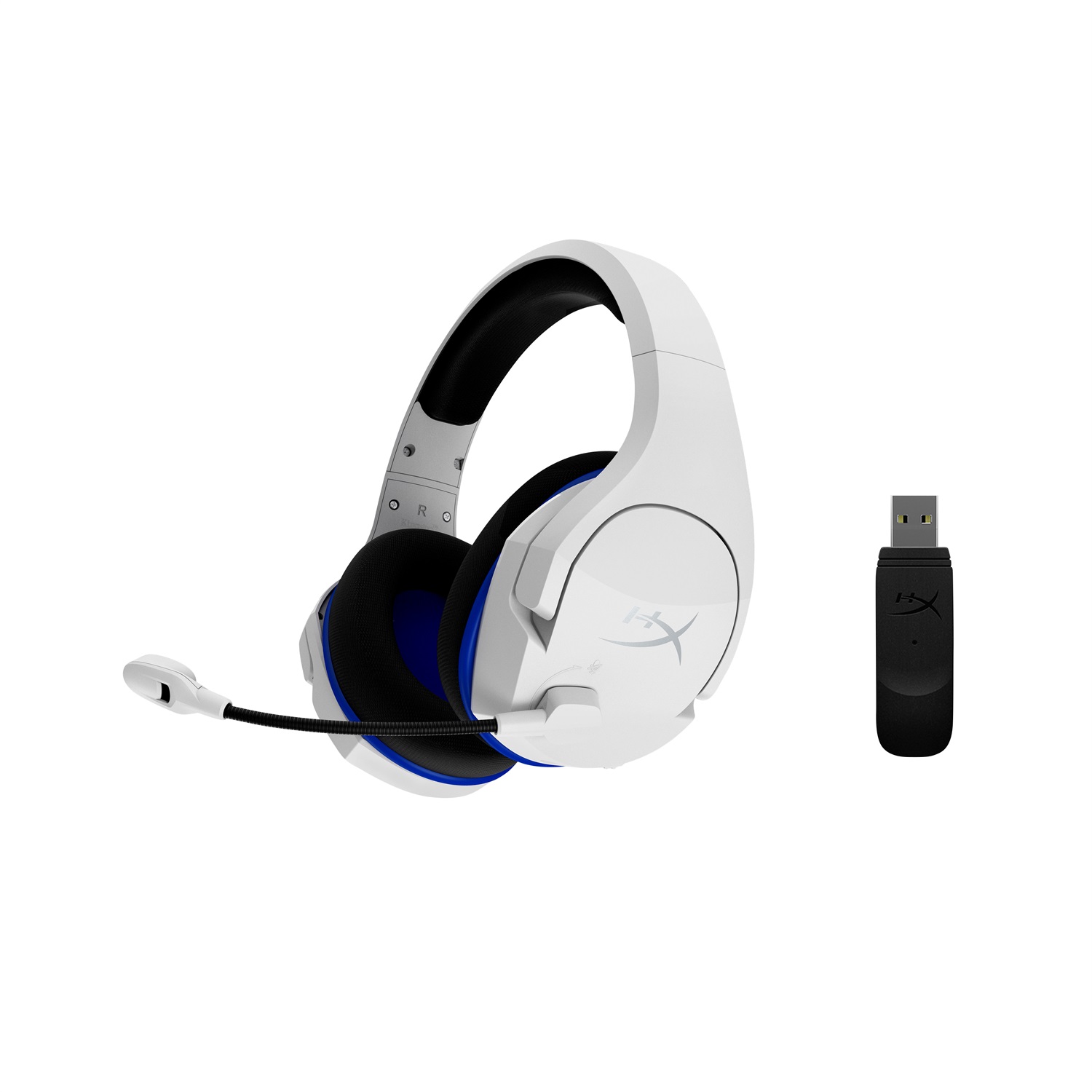 HyperX Cloud Stinger Core - Cuffie da gaming wireless Bianco/Blu - Compatibili con PS4 e PS5, Autonomia 17 ore, Driver 40 mm