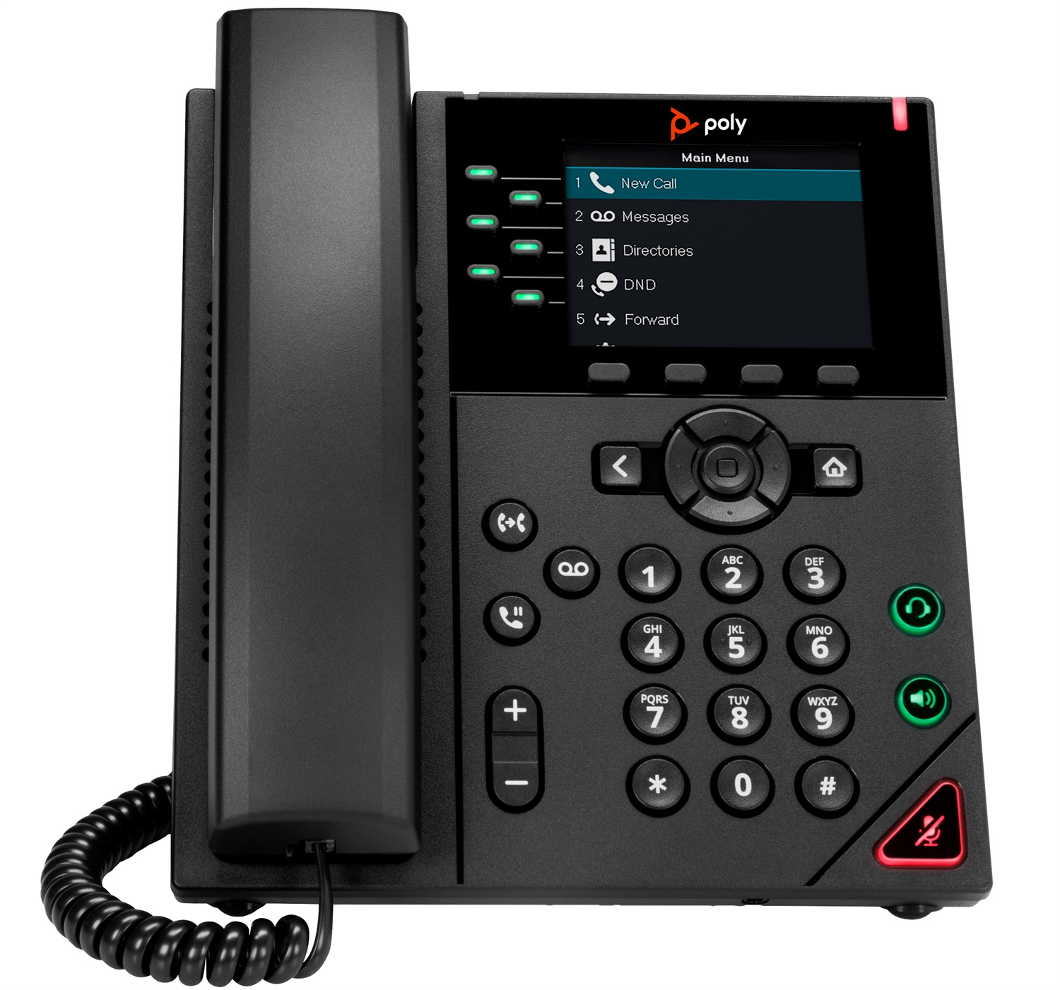 HP POLY Telefono IP VVX 350 a 6 linee abilitato per PoE, Cornetta cablata, Nero, Display LED 8,89 cm
