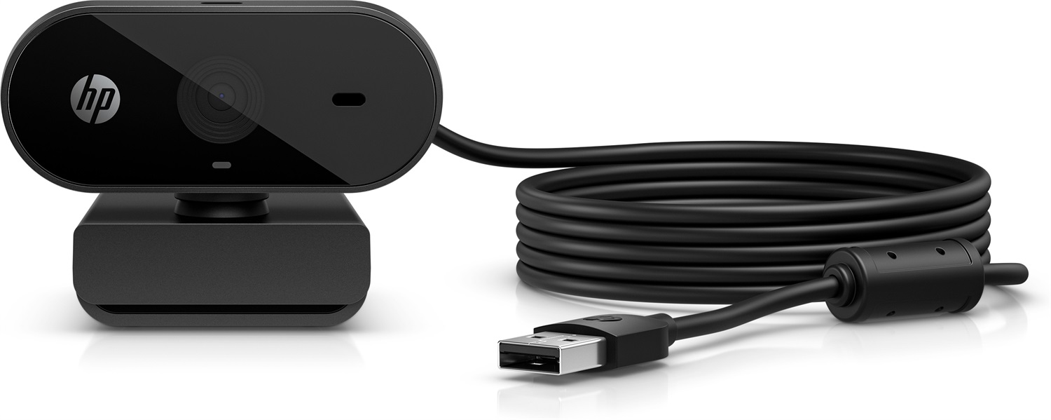 HP Webcam FHD 325 - Full HD 1080p, 30 fps, USB-A, Nero, Grandangolare, Microfono Integrato