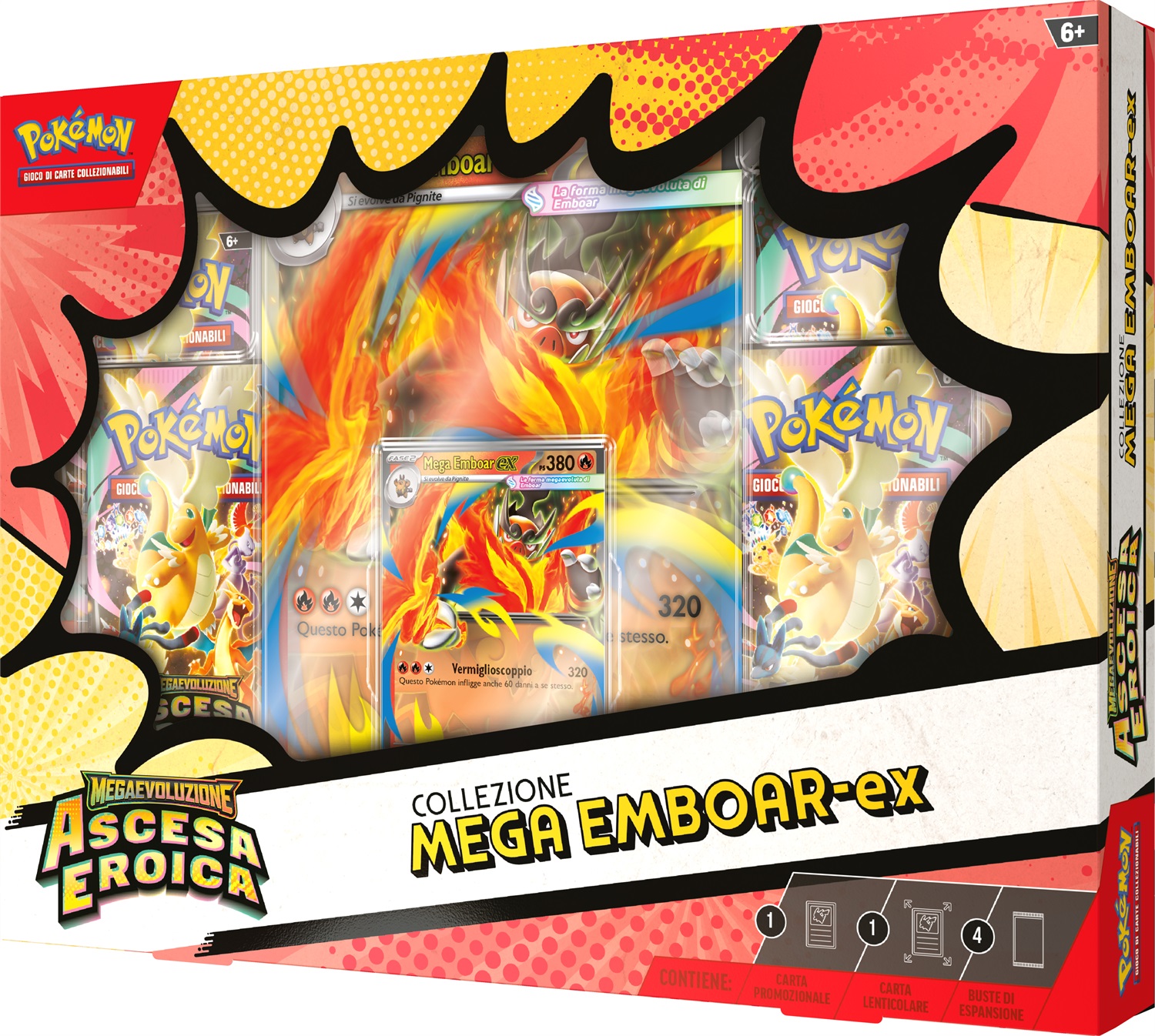 Pokémon Collezione Mega Emboar-EX, Mega Feraligatr-EX e Mega Meganium-EX - Espansione Ascesa Eroica