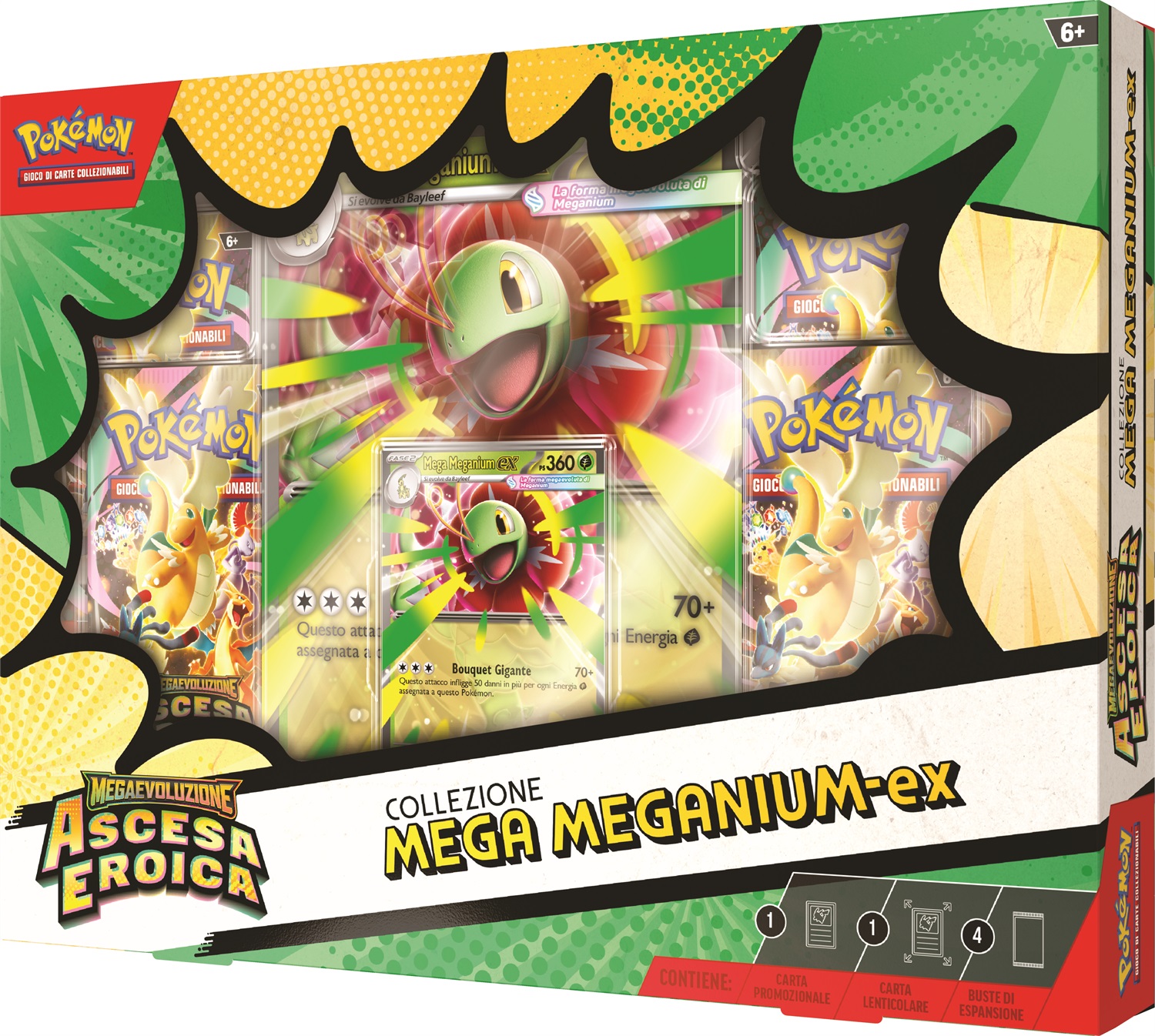 Pokémon Collezione Mega Emboar-EX, Mega Feraligatr-EX e Mega Meganium-EX - Espansione Ascesa Eroica
