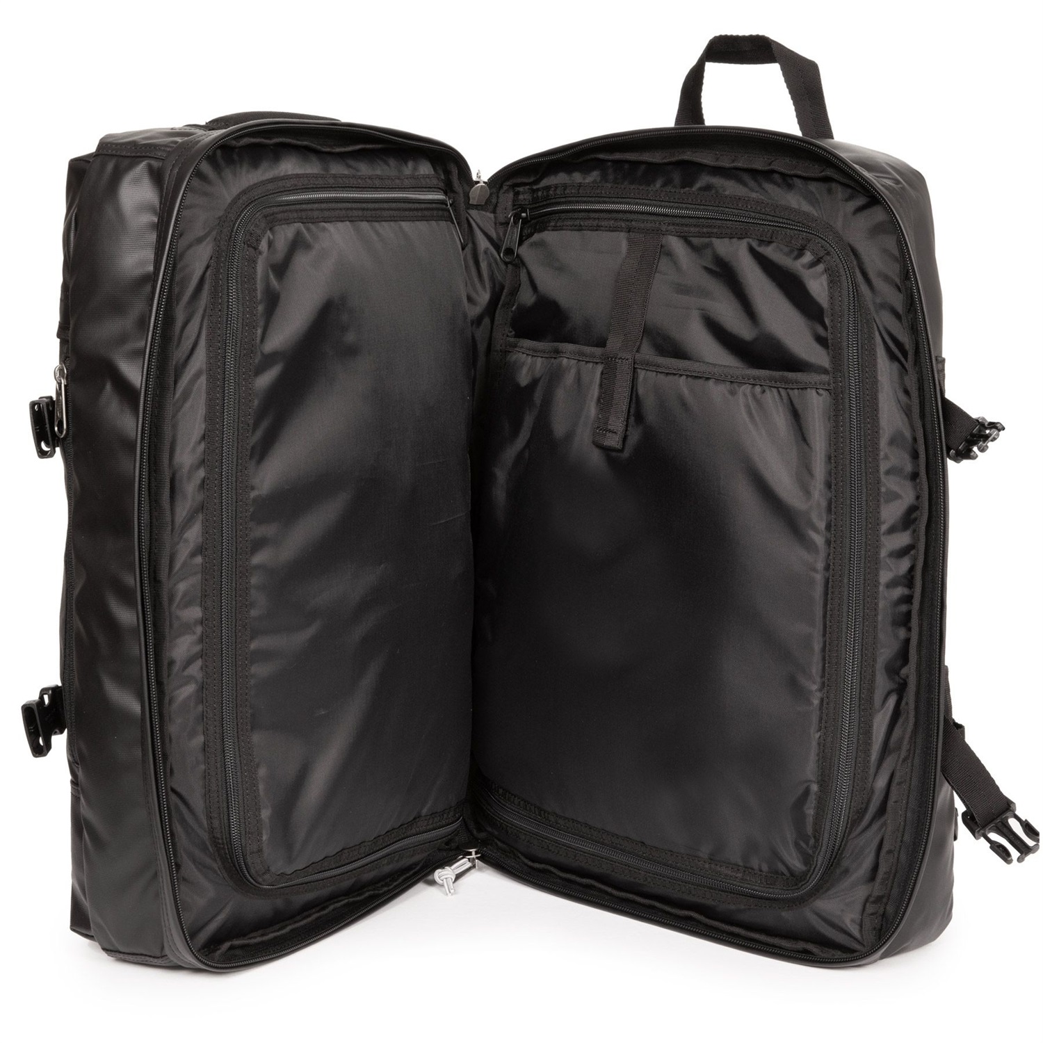 Eastpak Travelpack Tarp Black - Zaino/Borsone 2 in 1, Poliestere, 42 L, Scomparto per Laptop, Spallacci Regolabili