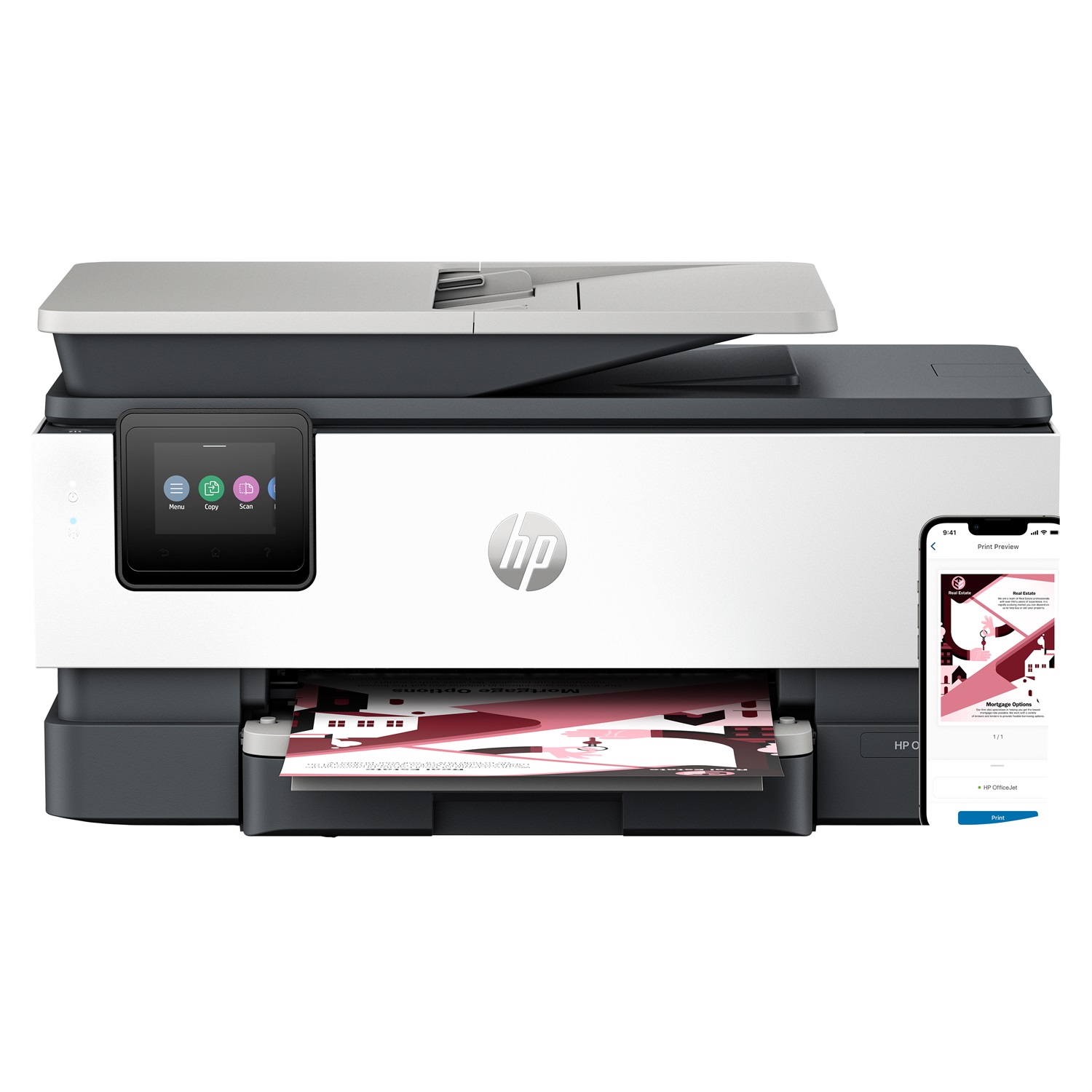 HP OfficeJet Pro 8122e - Stampante Multifunzione A colori, Stampa, Copia, Scansione, Alimentatore Automatico, Touchscreen, WiFi
