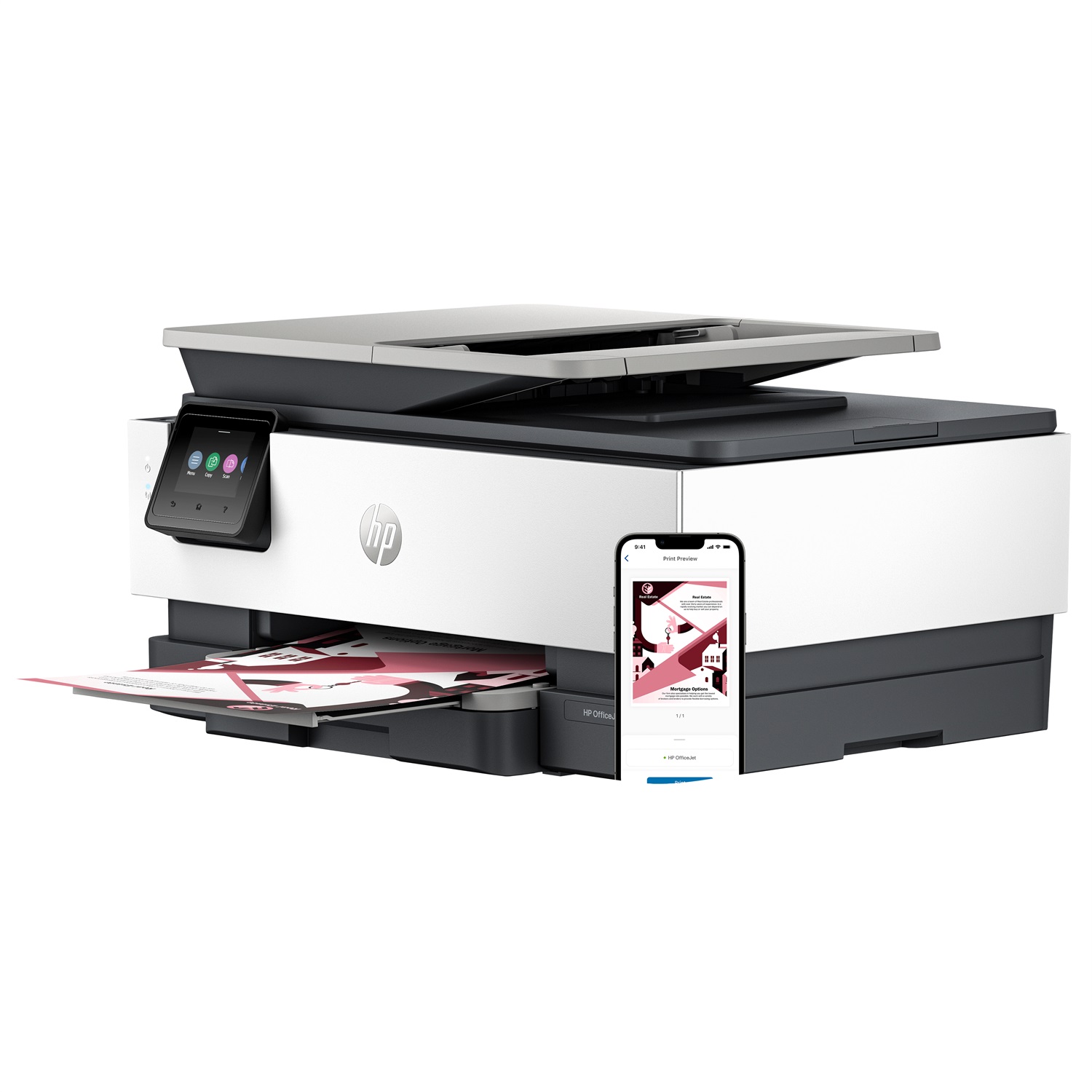 HP OfficeJet Pro 8122e - Stampante Multifunzione A colori, Stampa, Copia, Scansione, Alimentatore Automatico, Touchscreen, WiFi