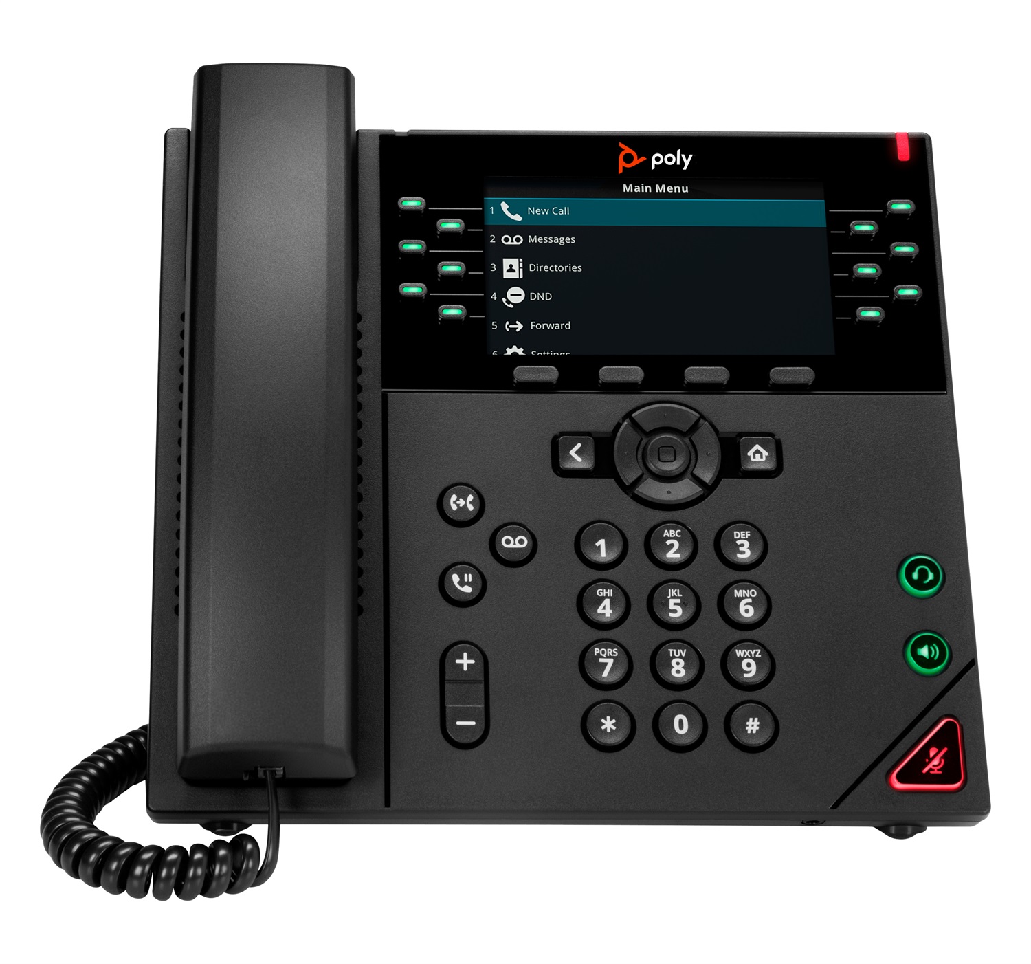 HP POLY Telefono IP VVX 450 - 12 linee, abilitato per PoE, Cornetta cablata, LCD 10,9 cm, Nero