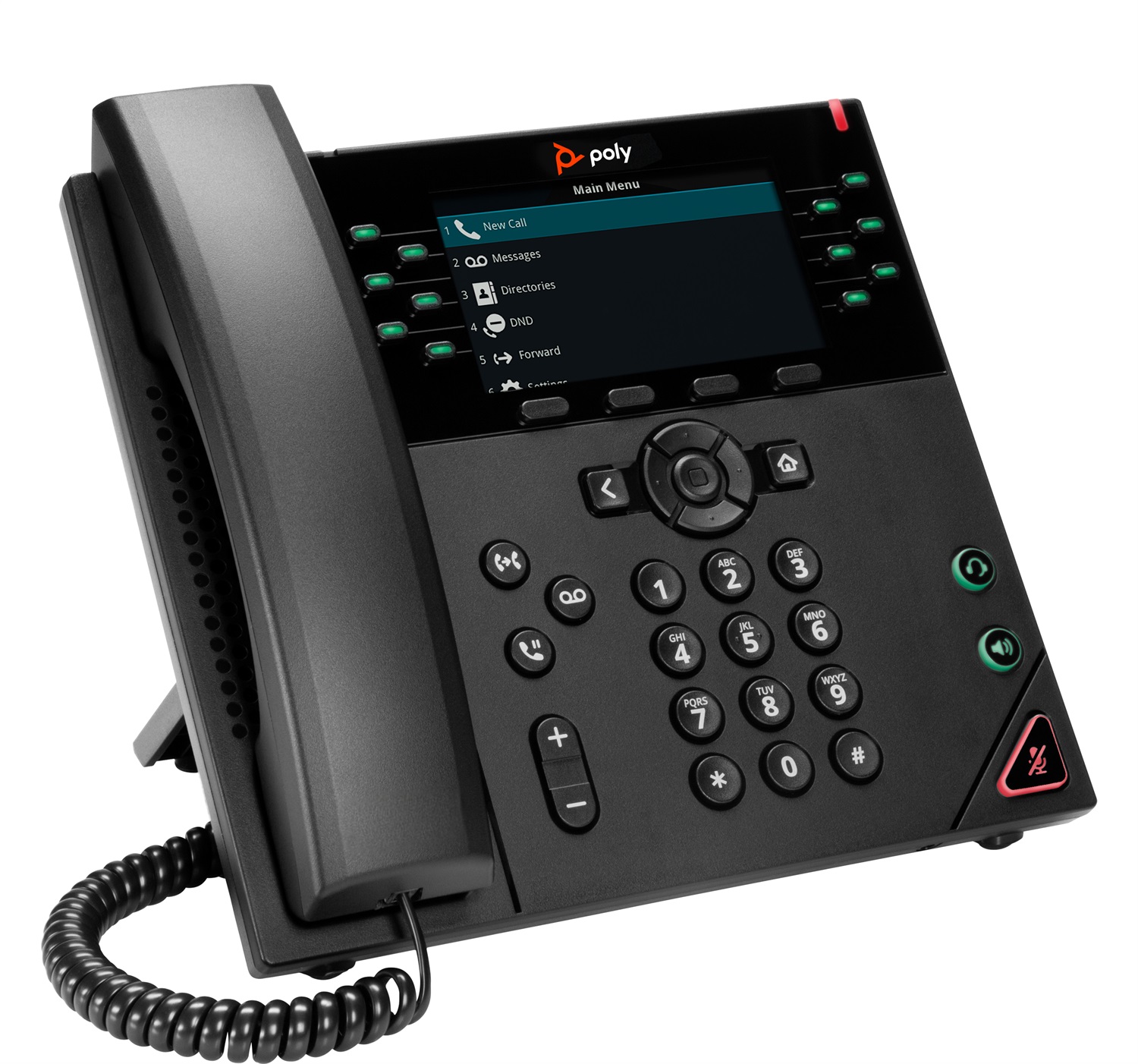 HP POLY Telefono IP VVX 450 - 12 linee, abilitato per PoE, Cornetta cablata, LCD 10,9 cm, Nero
