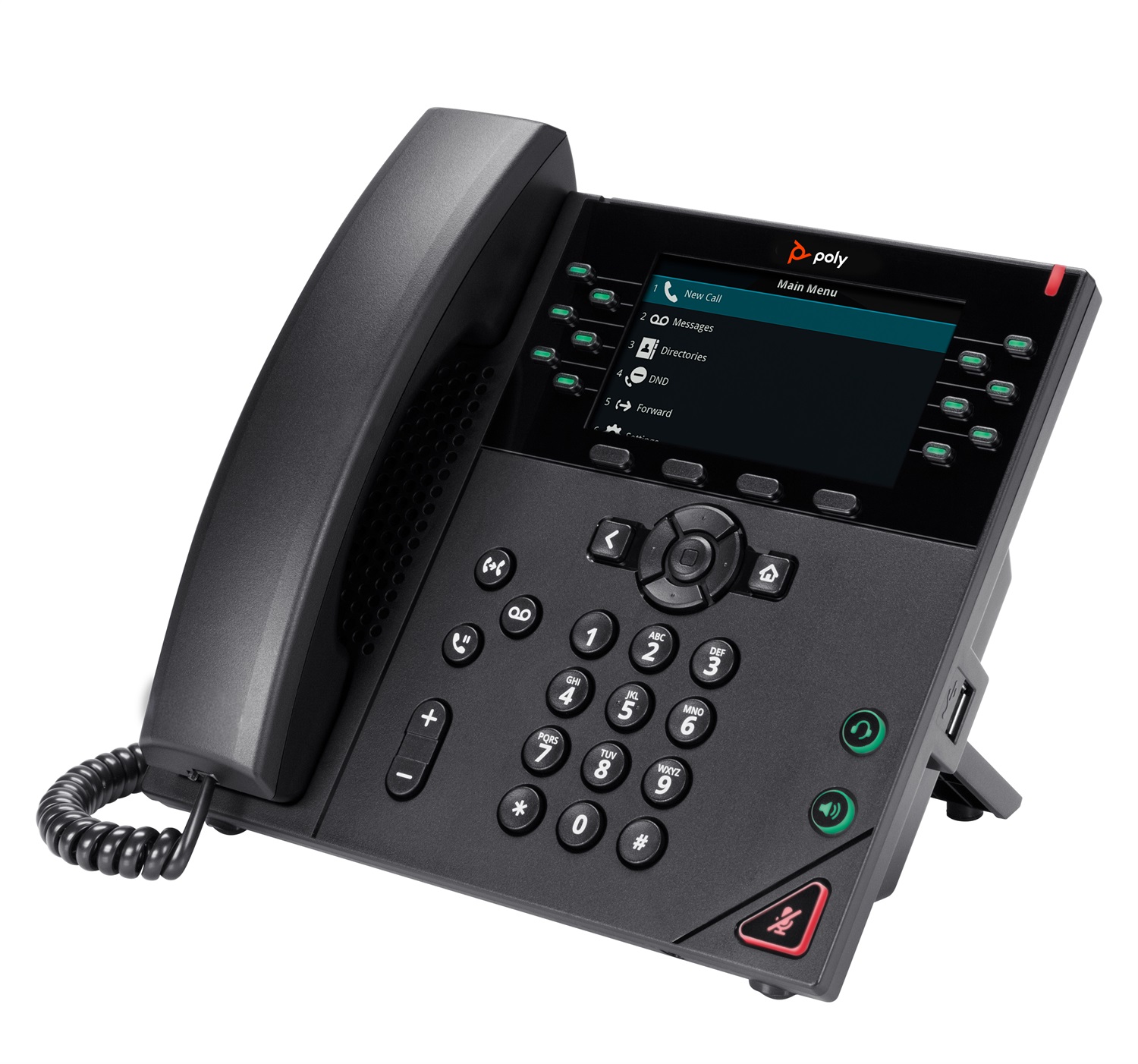 HP POLY Telefono IP VVX 450 - 12 linee, abilitato per PoE, Cornetta cablata, LCD 10,9 cm, Nero