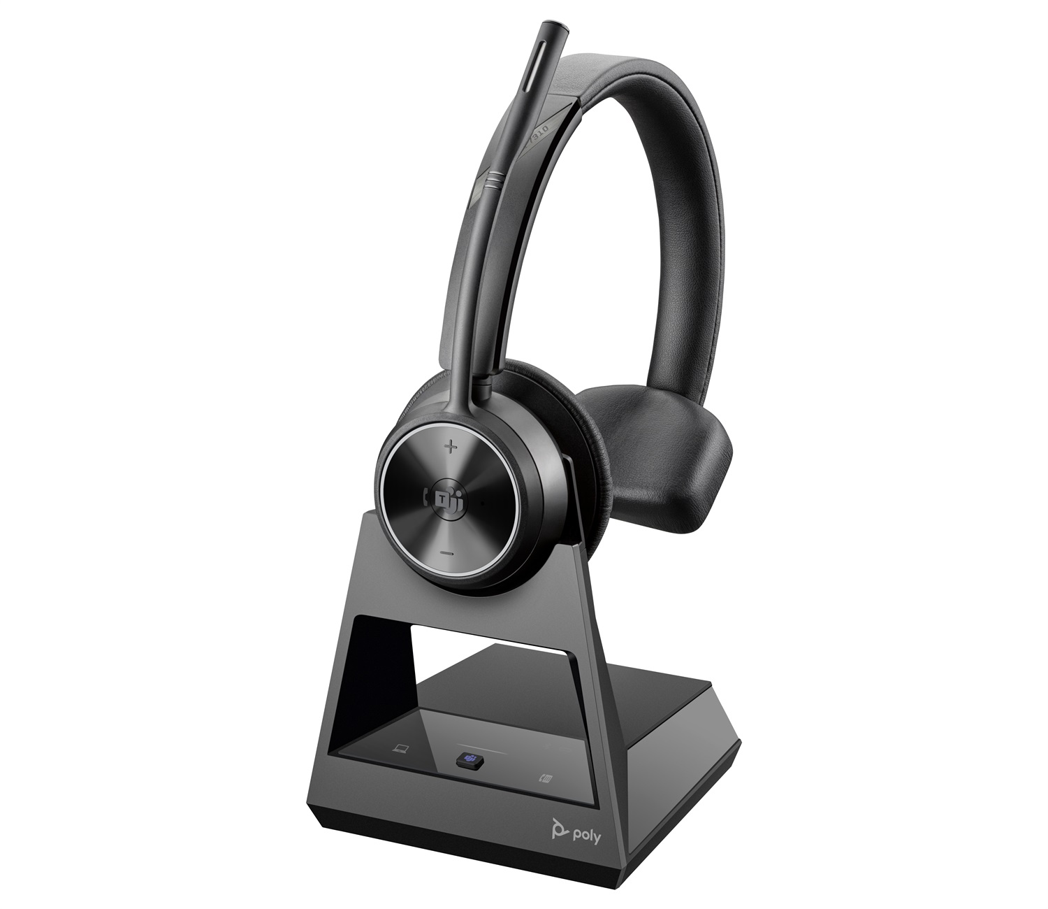 POLY Savi 7310-M Cuffia con Microfono Wireless DECT per Ufficio - Sicurezza Avanzata, Nero